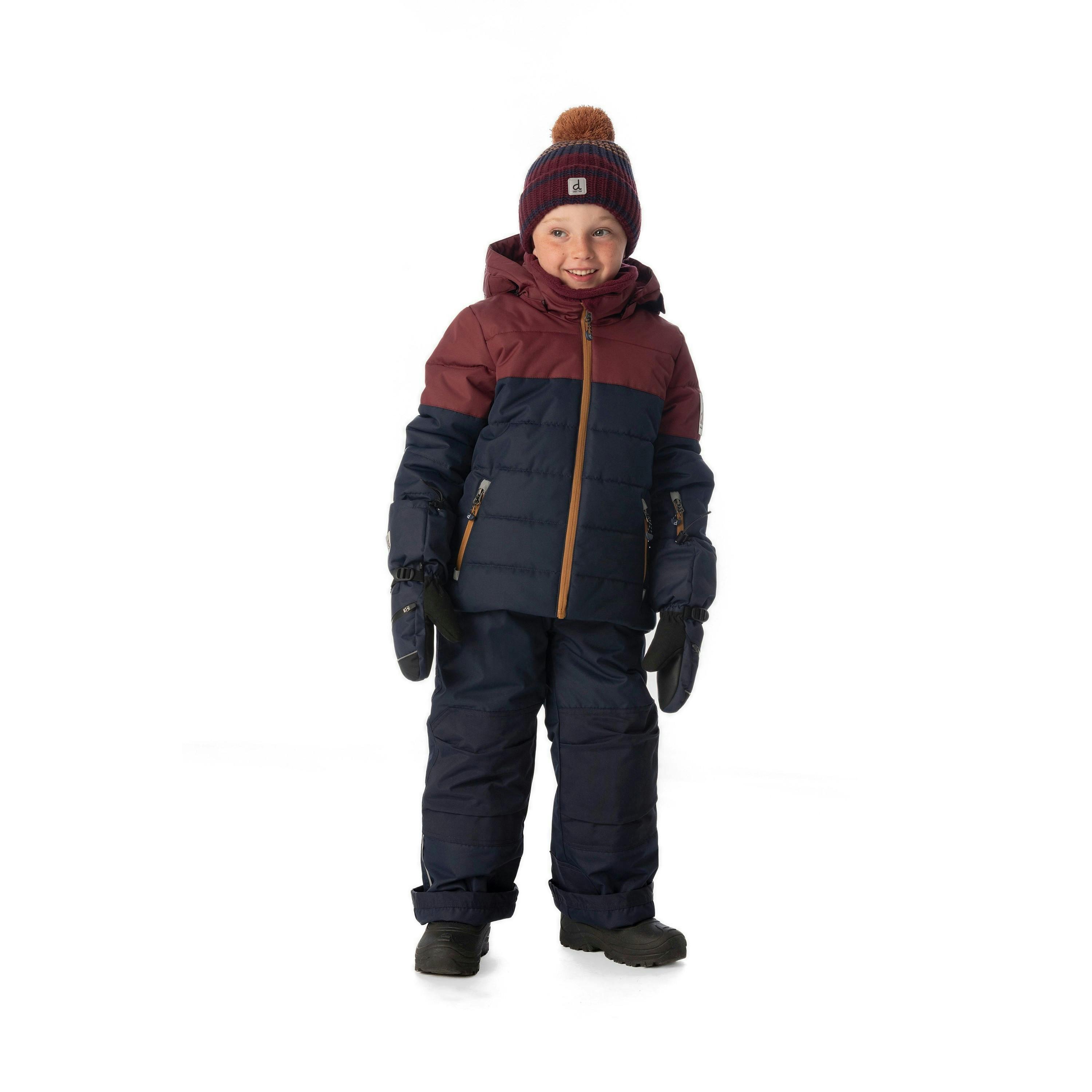 Two Piece Play Snowsuit Navy And Burgundy With Navy Pants , view 2 of 6