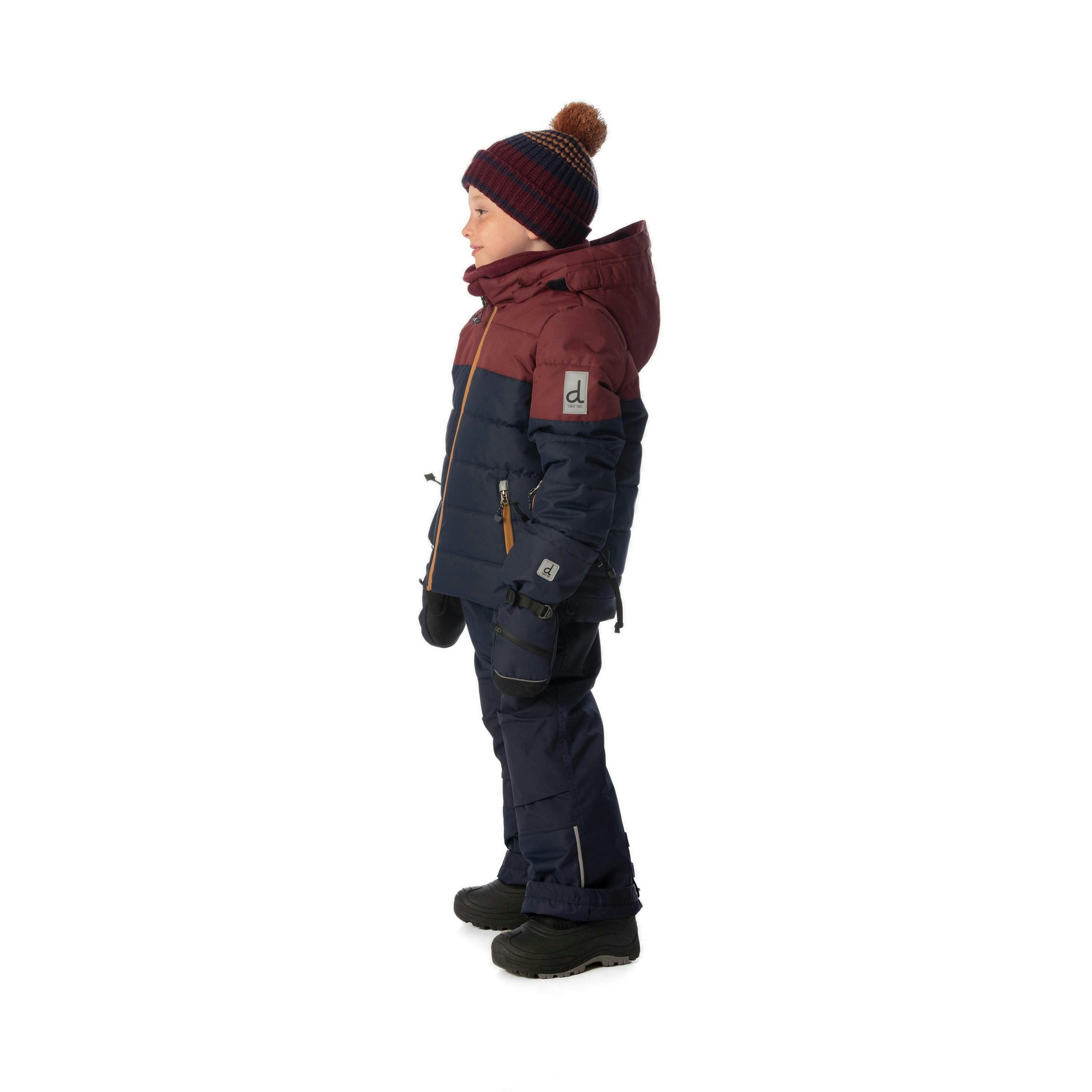 Two Piece Play Snowsuit Navy And Burgundy With Navy Pants , view 3 of 6