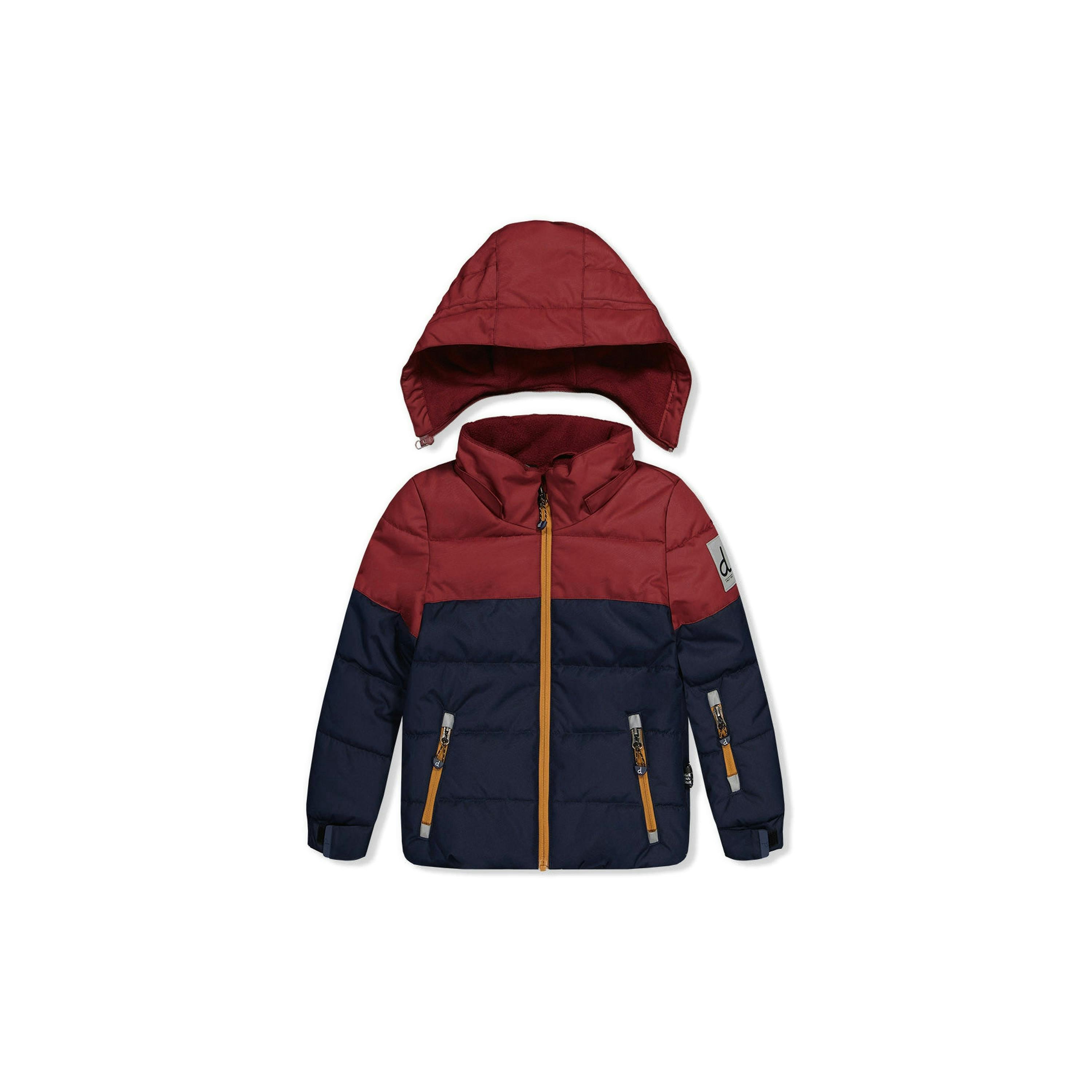 Two Piece Play Snowsuit Navy And Burgundy With Navy Pants , view 4 of 6