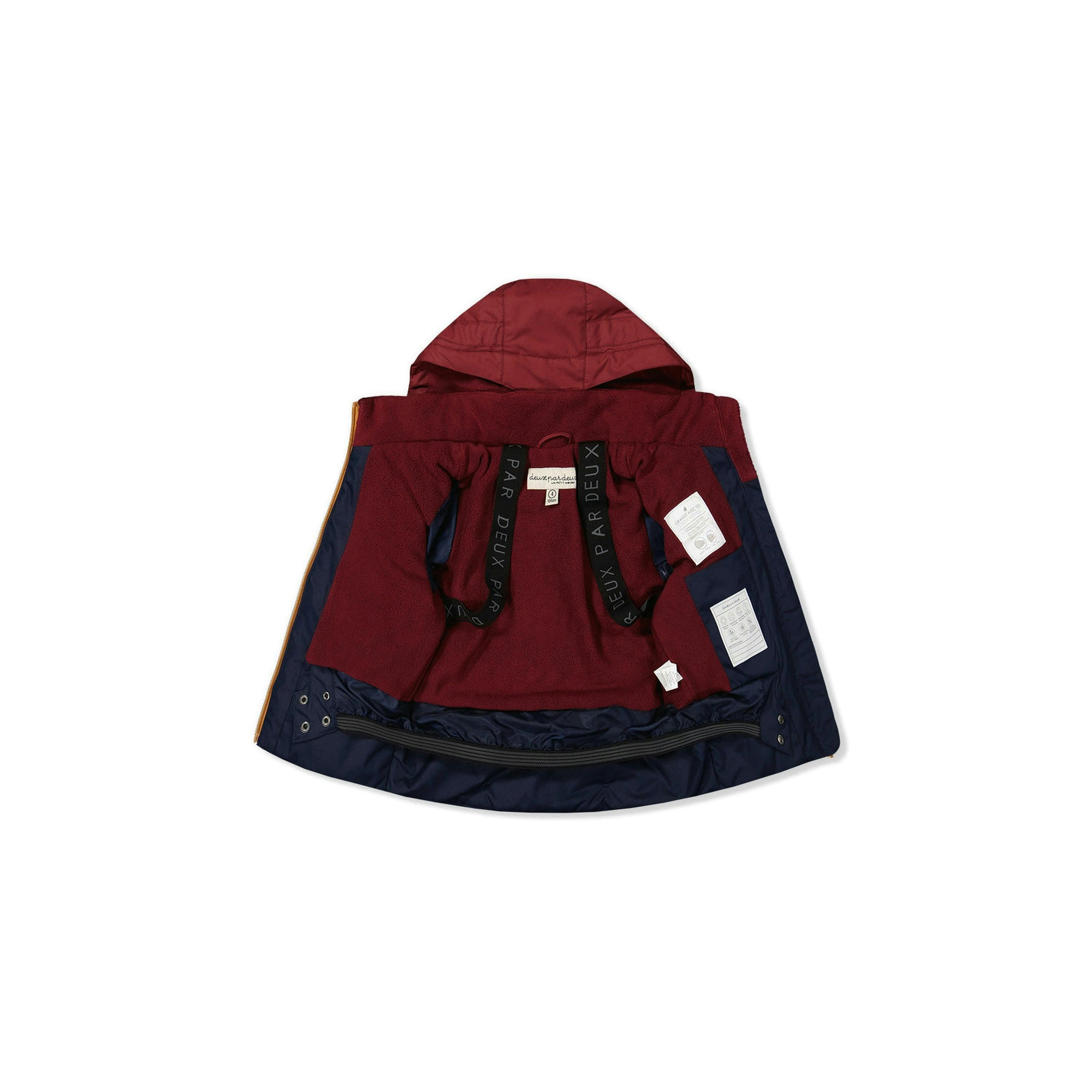 Two Piece Play Snowsuit Navy And Burgundy With Navy Pants , view 5 of 6