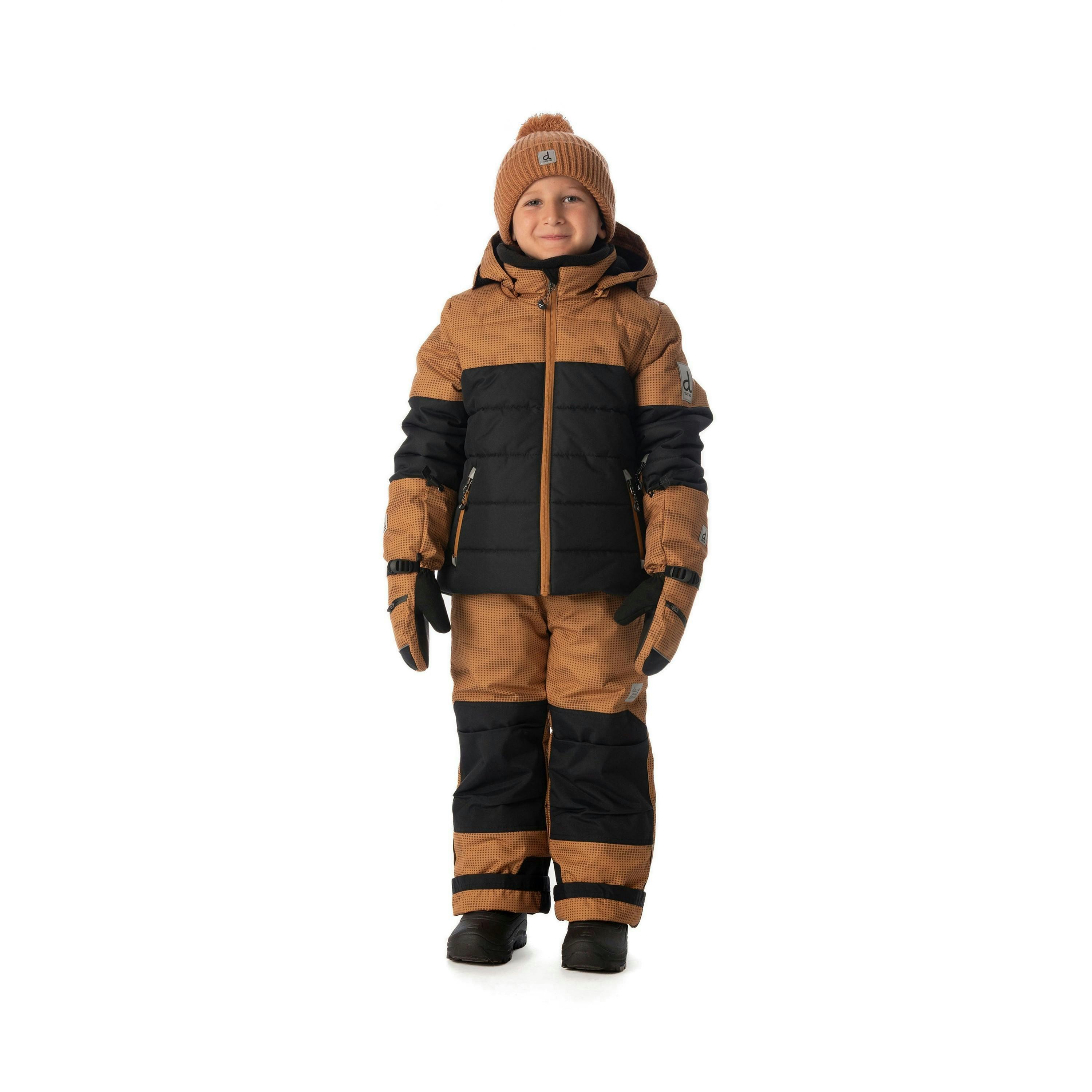 Two Piece Play Snowsuit Brown And Black With Brown Pants , view 2 of 6