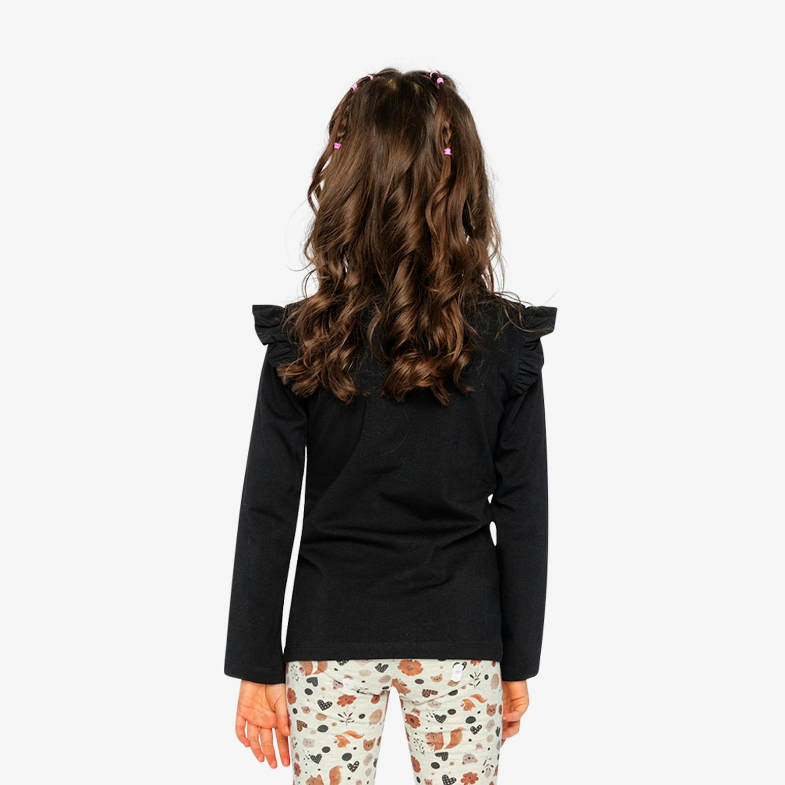 Long Sleeve Organic Cotton Squirrel T-Shirt Black And Brown , view 4 of 6