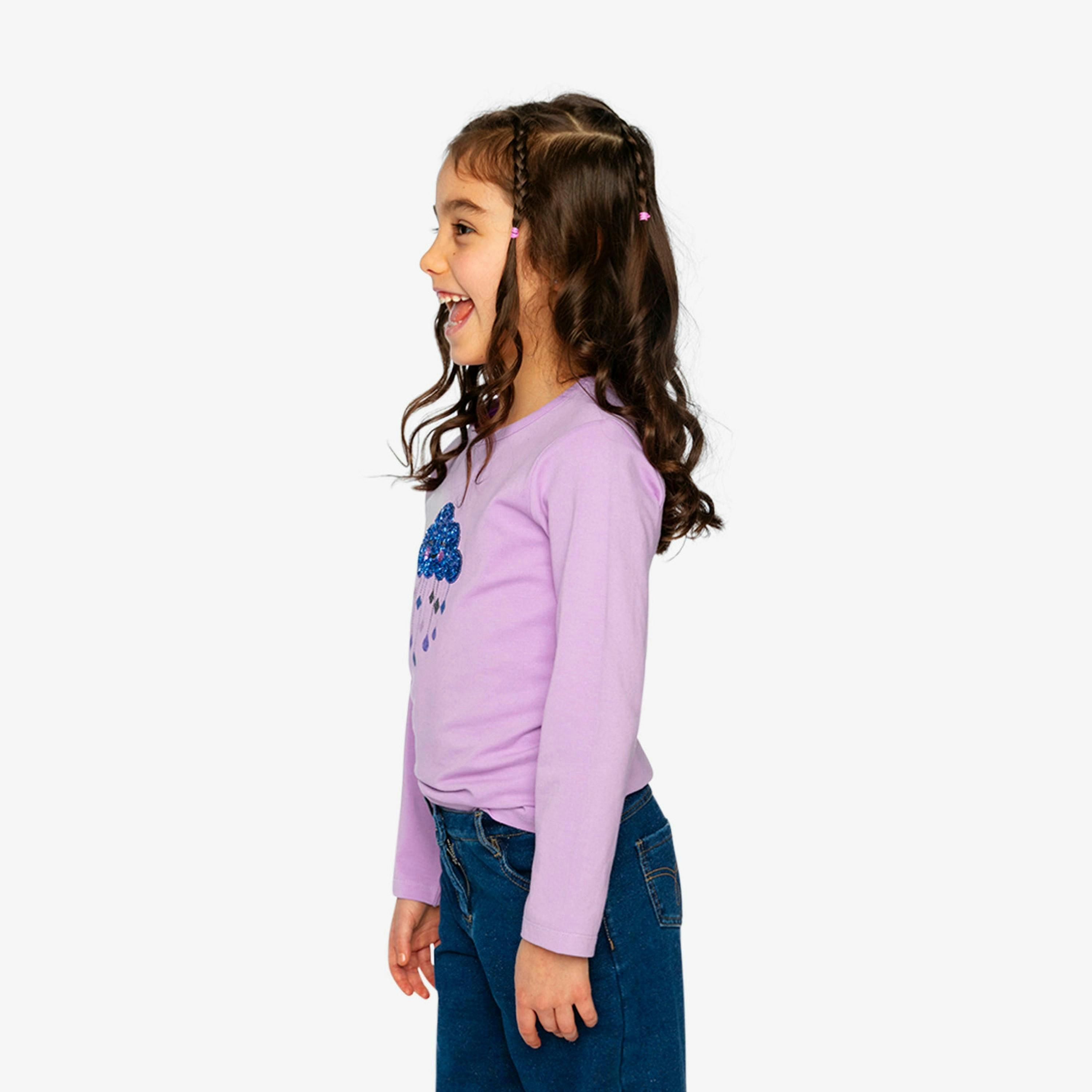 Organic Cotton Jersey T-Shirt Violet , view 3 of 6