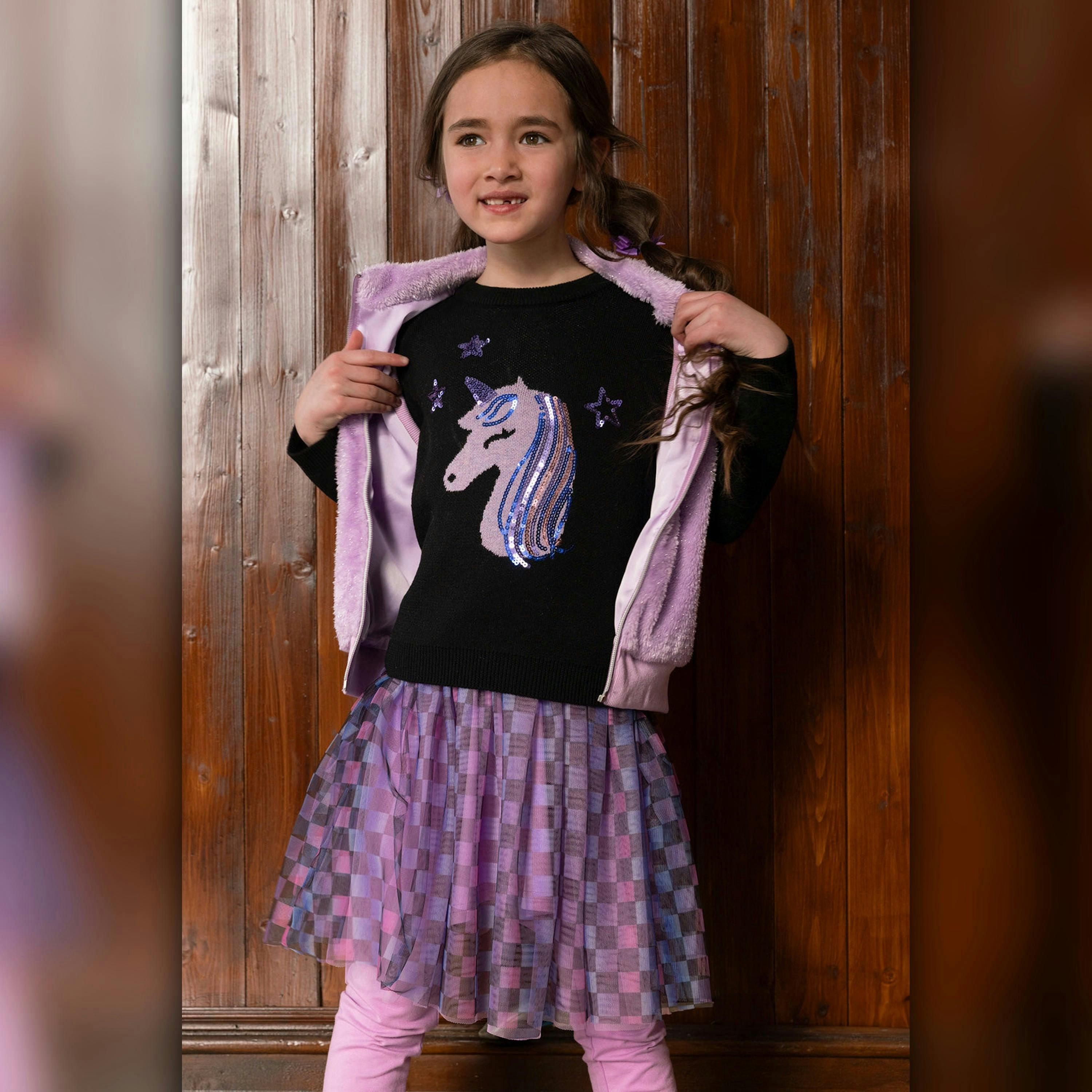 Organic Cotton Jersey T-Shirt Black And Mauve , view 3 of 6