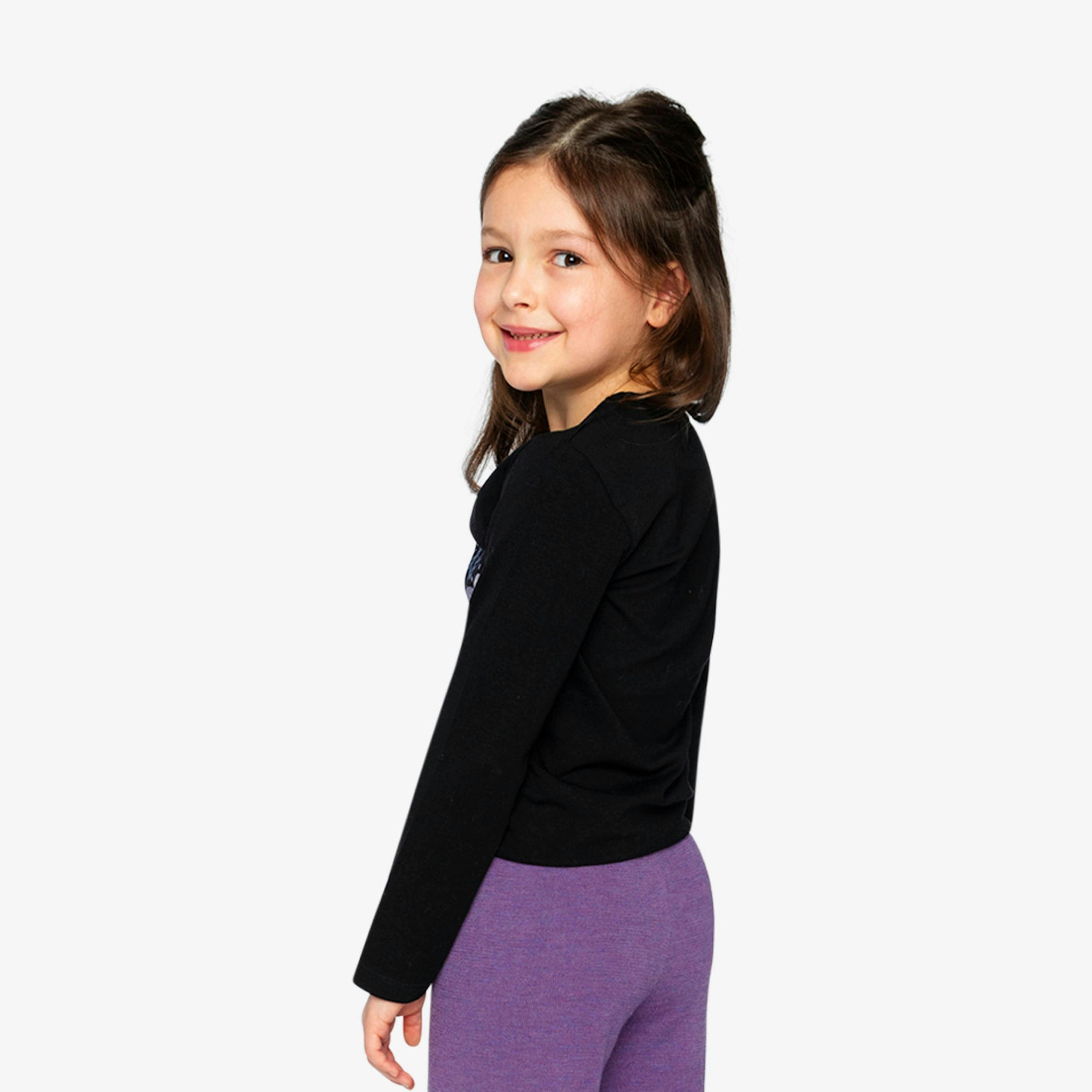 Organic Cotton Jersey T-Shirt Black And Mauve , view 5 of 6