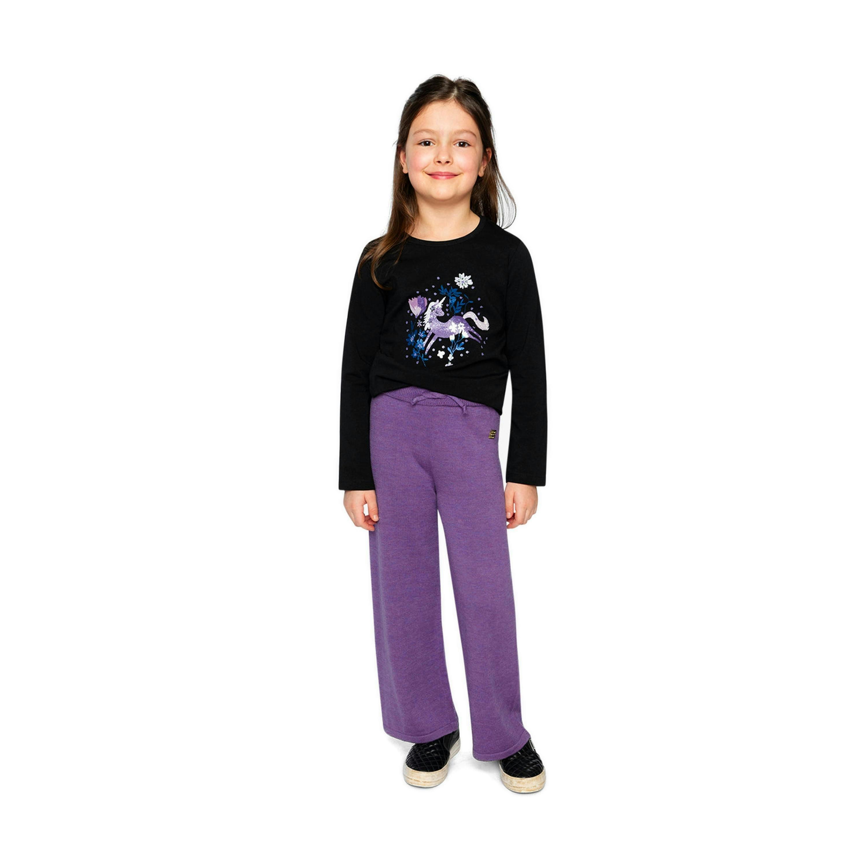 Organic Cotton Jersey T-Shirt Black And Mauve , view 6 of 6