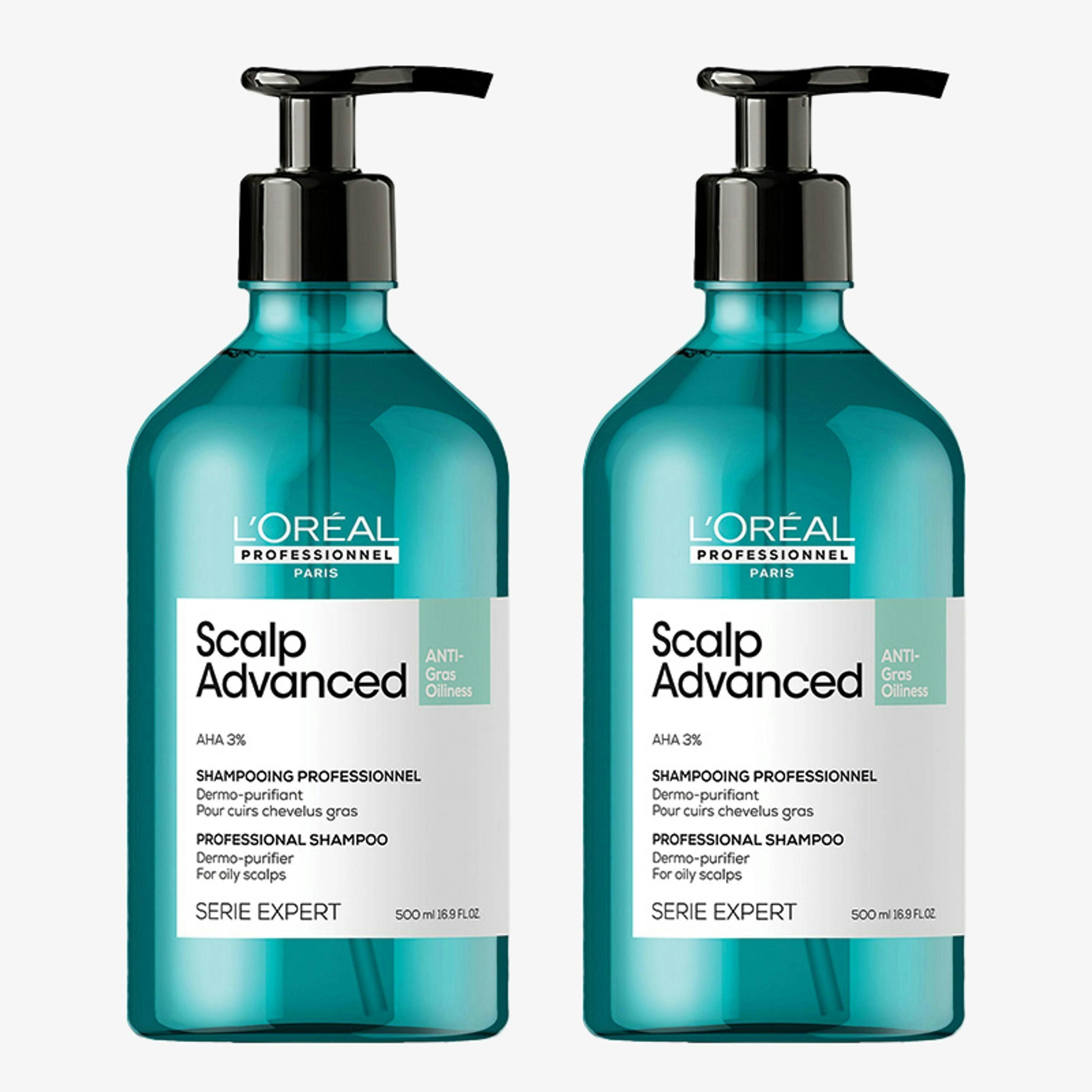 L'Oréal Professionnel Serie Expert Scalp Advanced Anti-Oiliness Dermo-Purifier Shampoo Double 500 ml Duo , view 1 of 1
