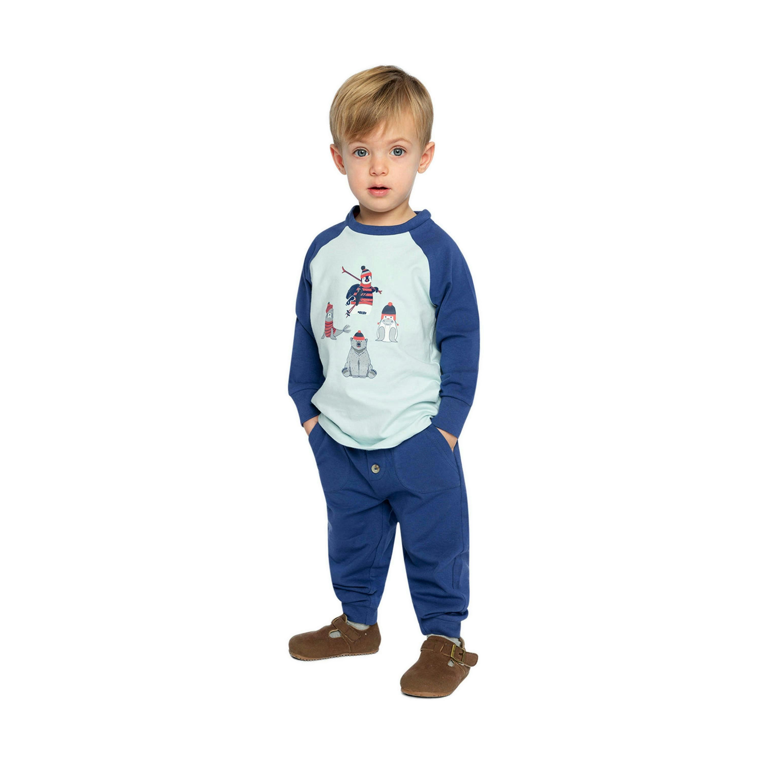 Organic Cotton T-Shirt & Pant Set Very Pale Turquoise , view 2 of 5