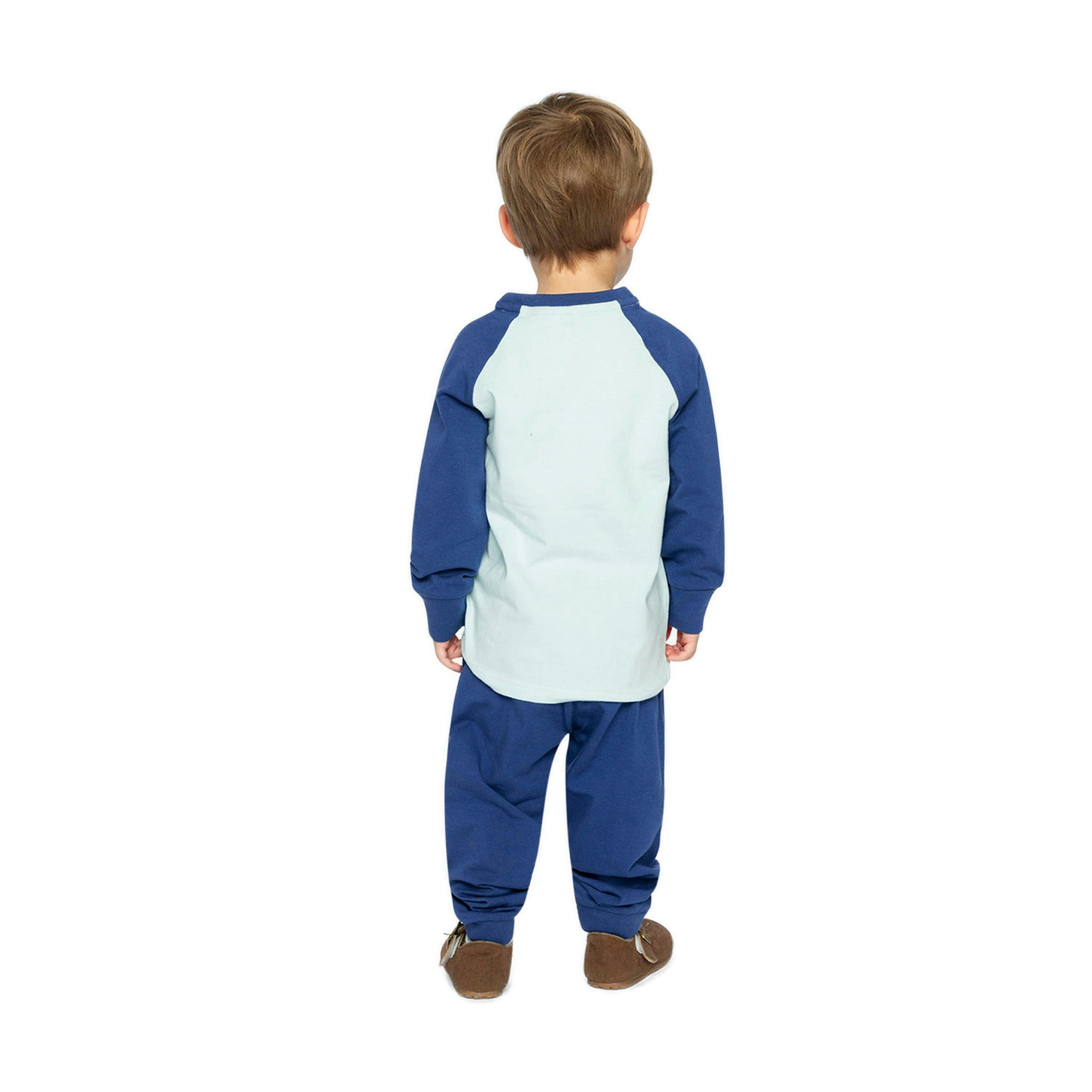 Organic Cotton T-Shirt & Pant Set Very Pale Turquoise , view 3 of 5