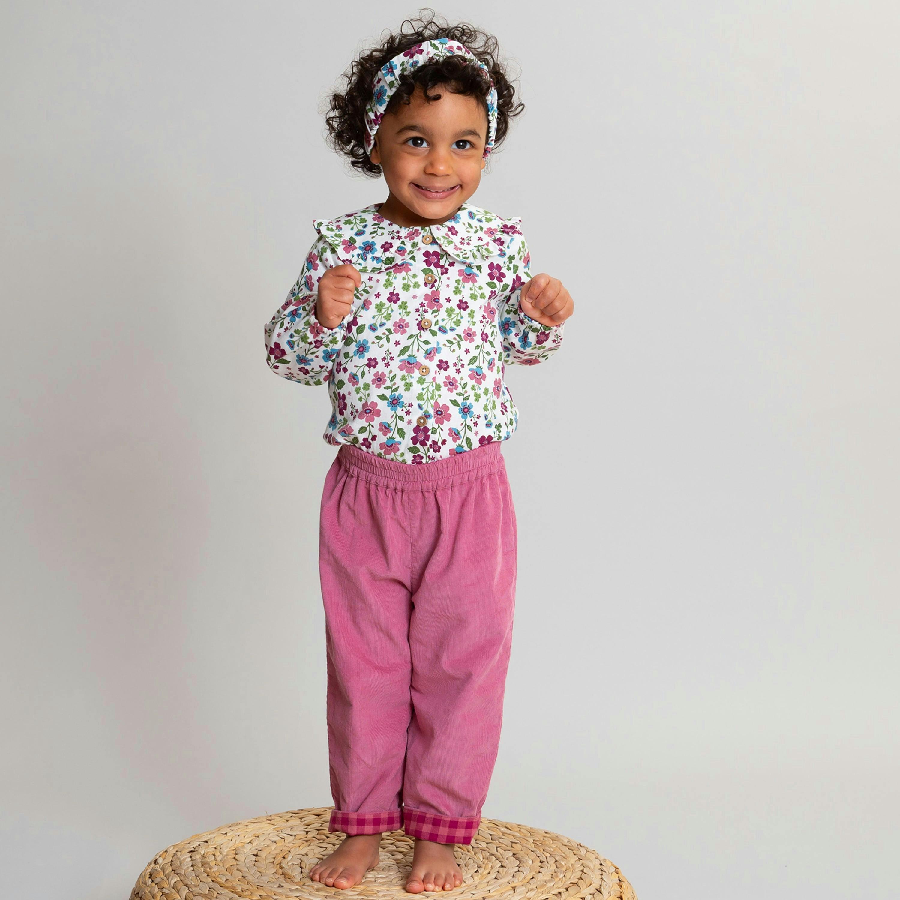 Kids Organic Damson Check Reversible Pull Ups , view 2 of 6