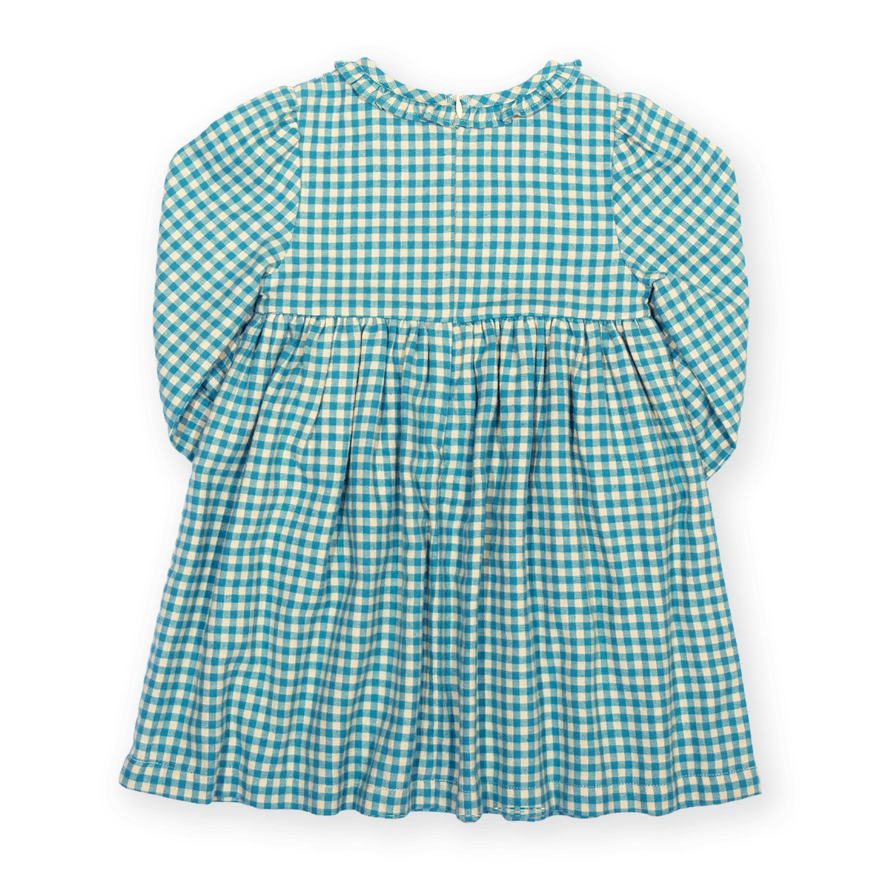 Kids Organic Ocean Check Dress , view 4 of 4
