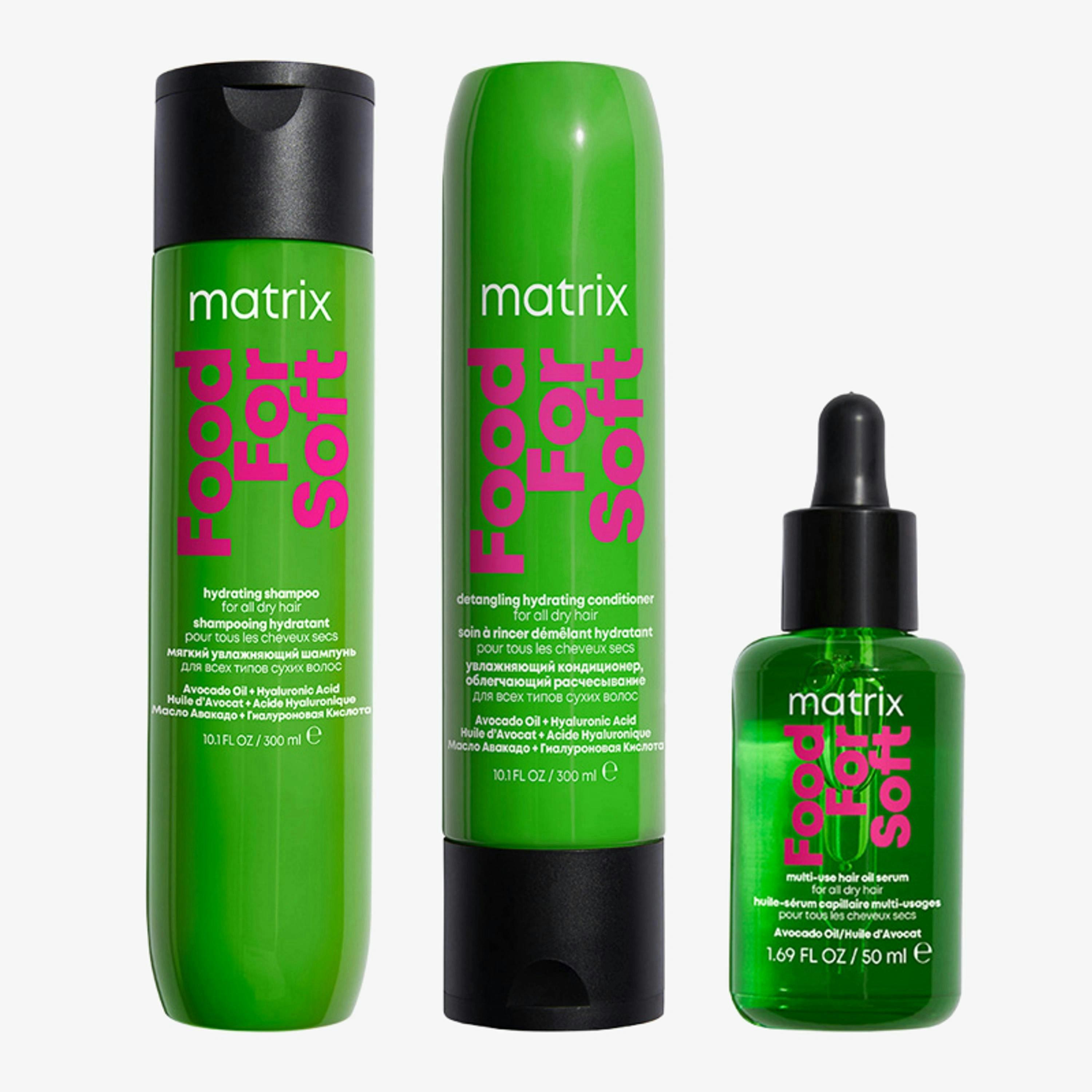 Matrix Food For Soft Shampoo Conditioner Hair Oil 300 ml Pack (x3) , view 1 of 6