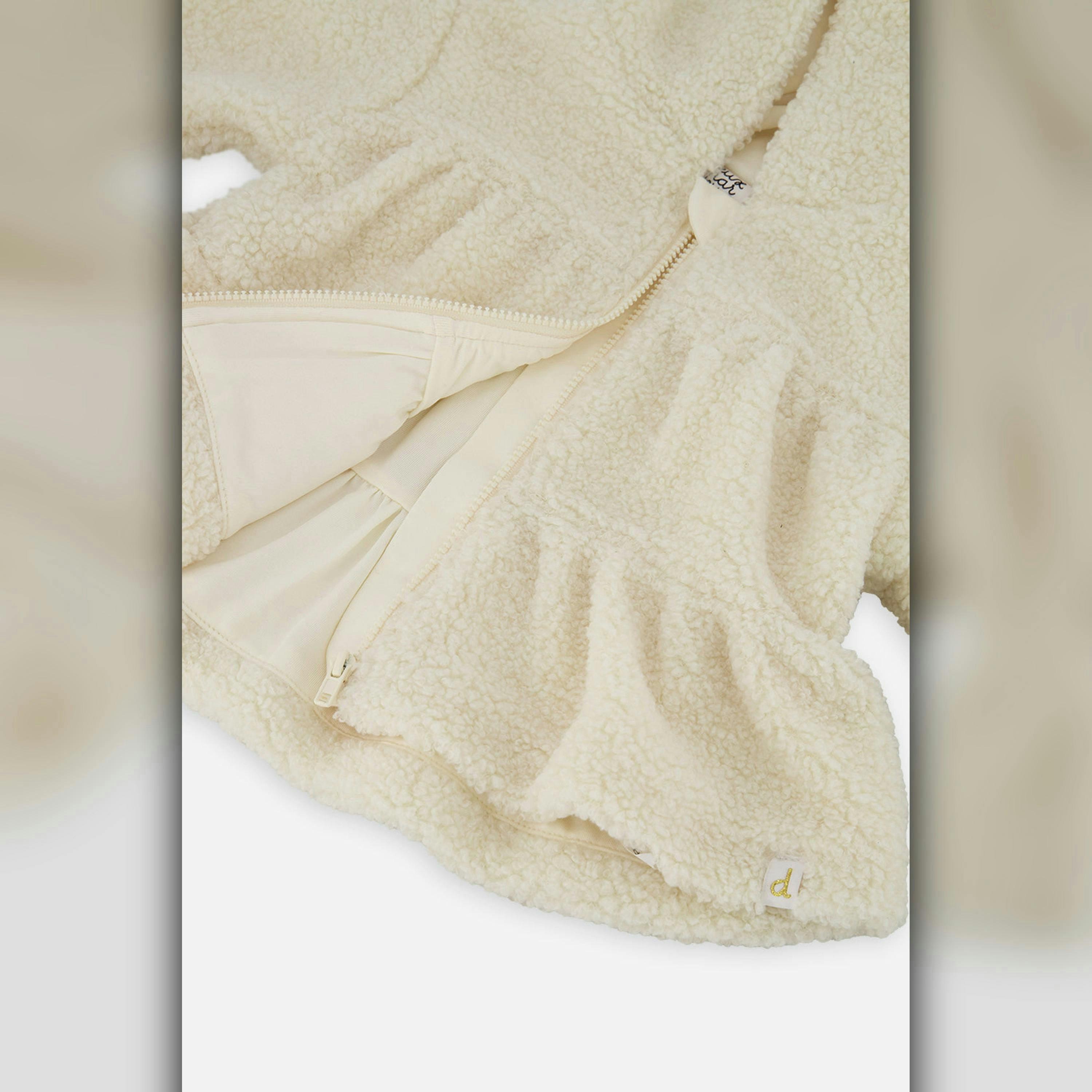 Hooded Zip Sherpa Jacket Off-White , view 5 of 5