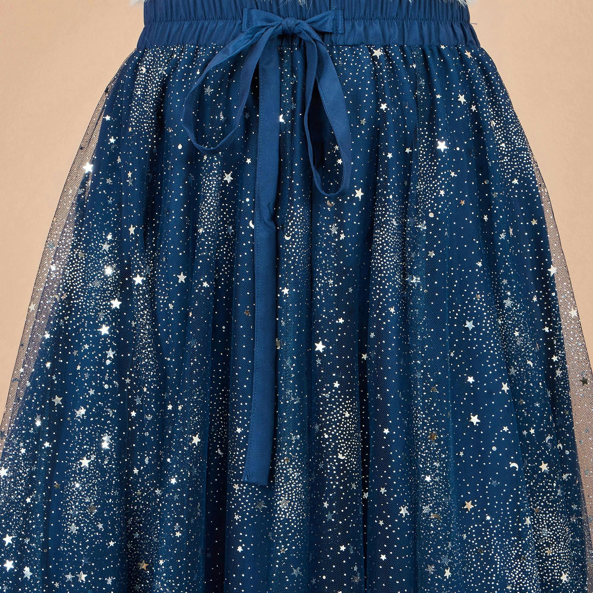 Yumi Navy Star Sparkle Tulle Skirt , view 5 of 5