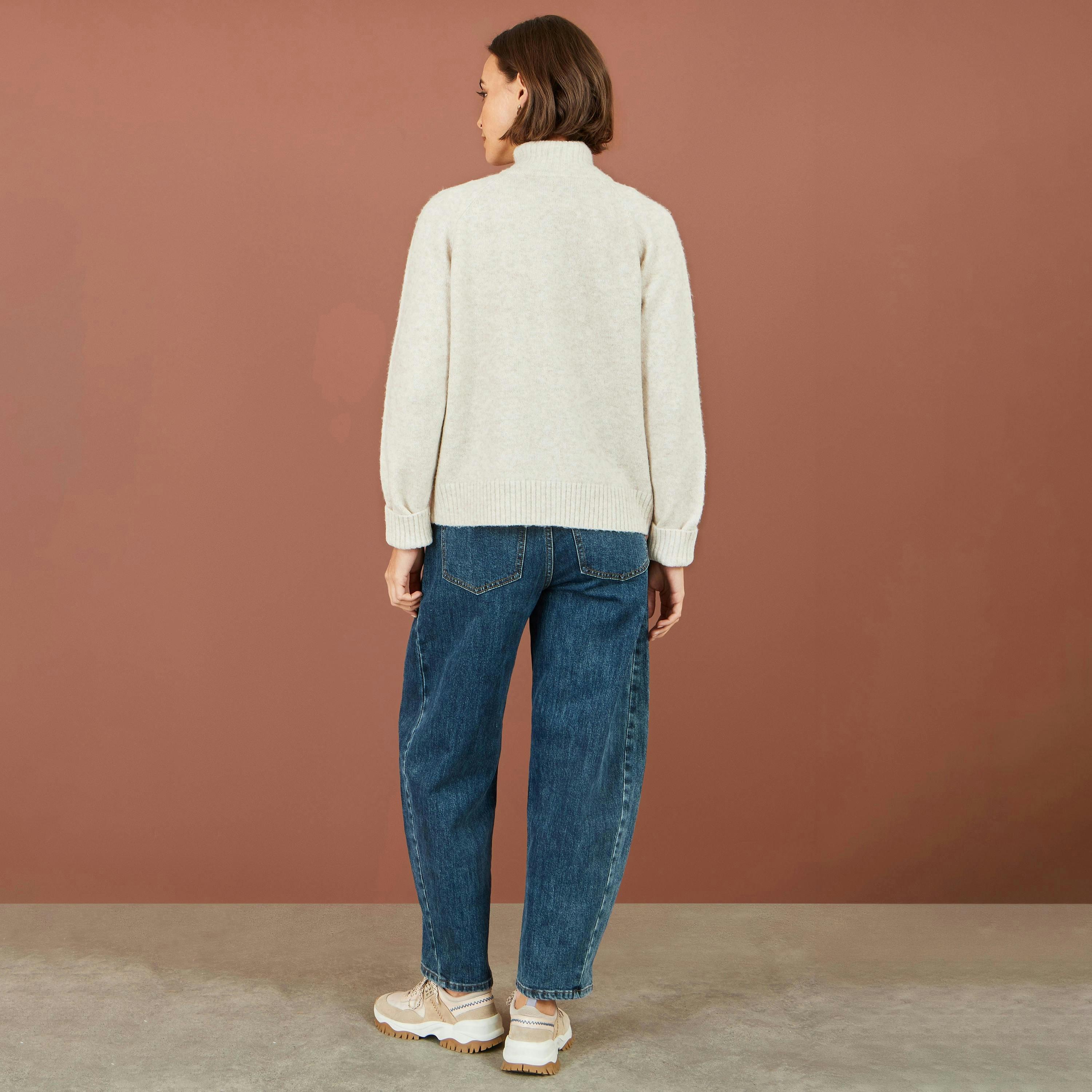 Yumi Oatmeal Zip Up Cardigan , view 4 of 4