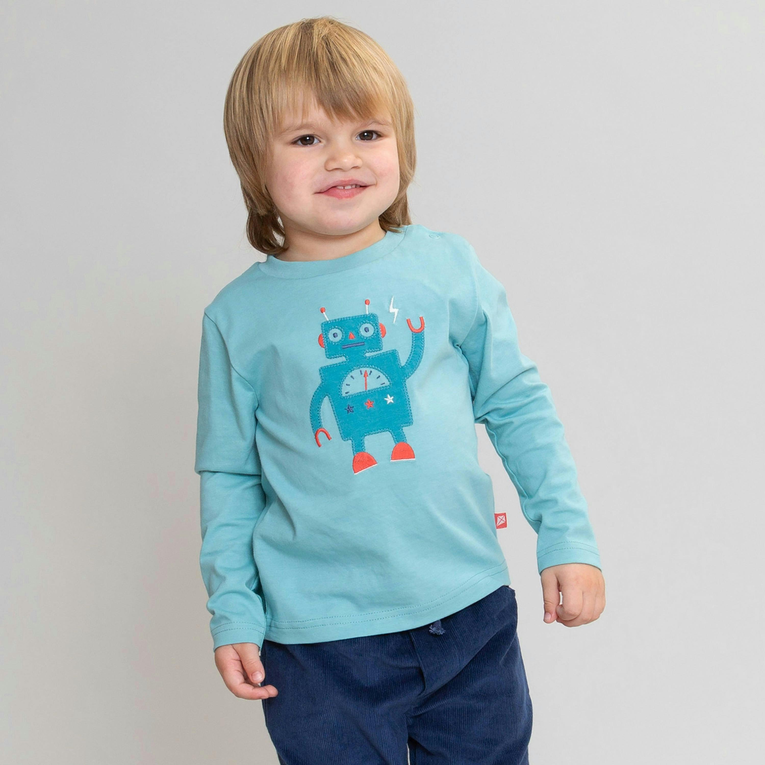 Kids Organic Rob The Bot T-Shirt , view 2 of 5