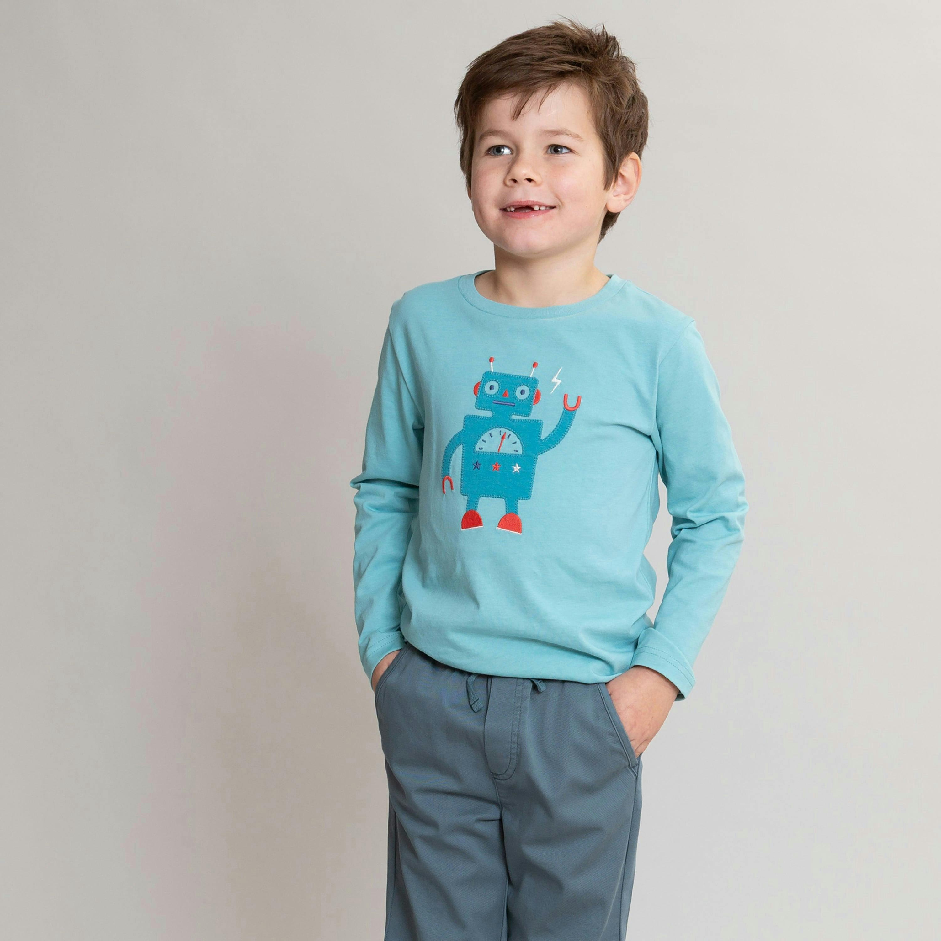 Kids Organic Rob The Bot T-Shirt , view 3 of 5