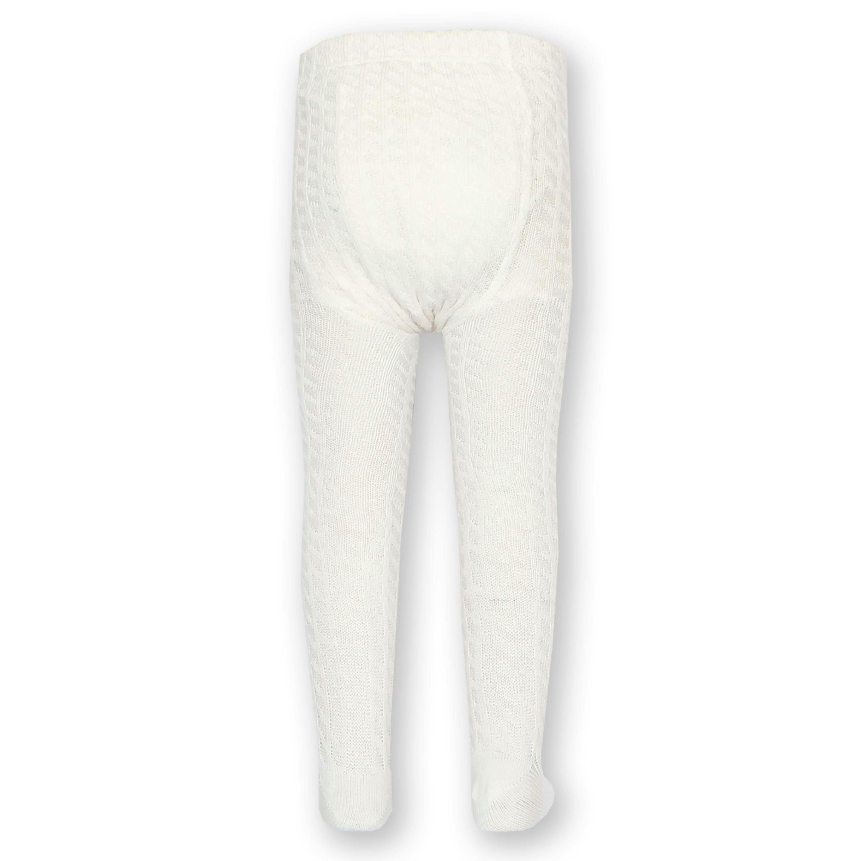 Kids Organic Cable Tights Off White , view 4 of 4