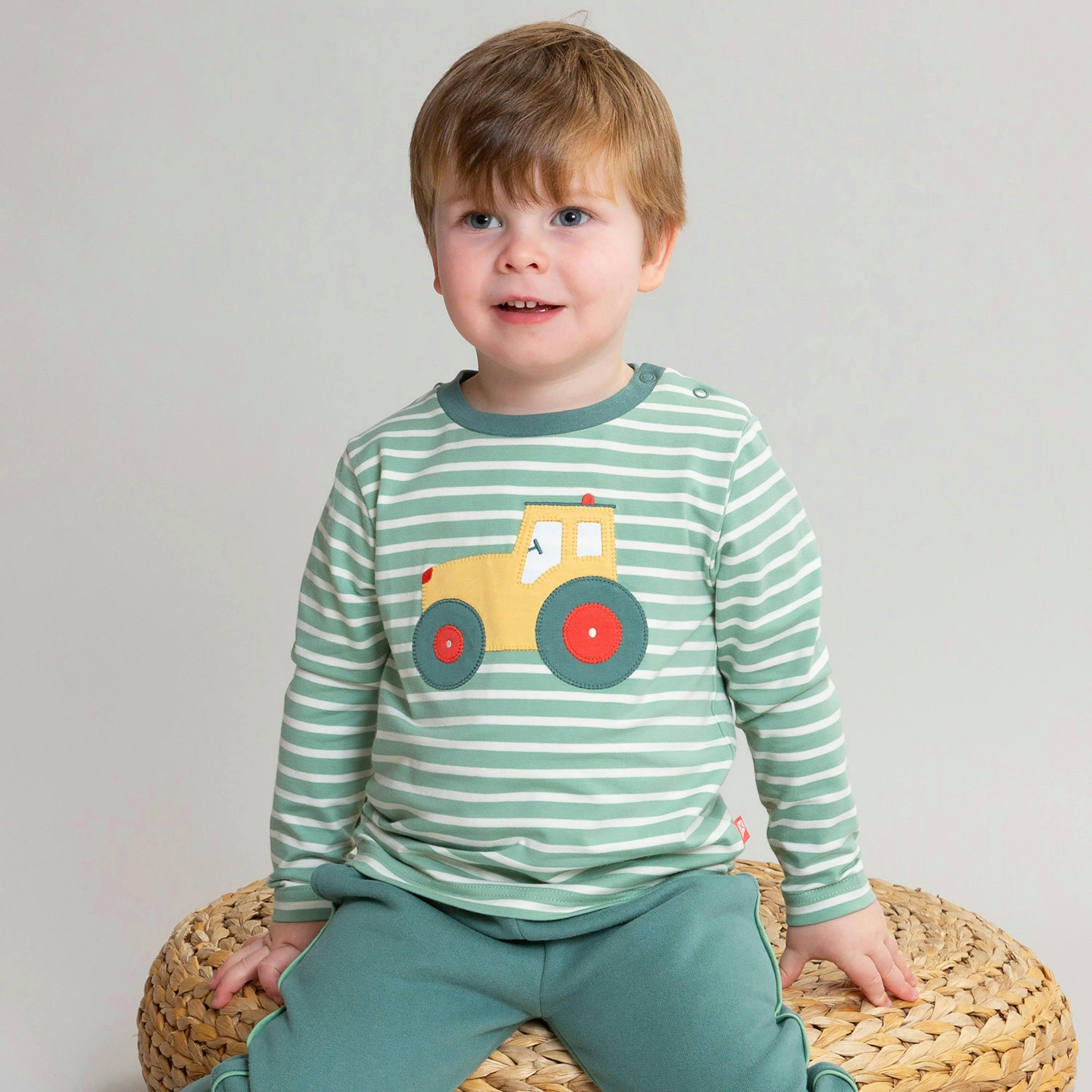 Kids Organic Tractor T-Shirt , view 2 of 4