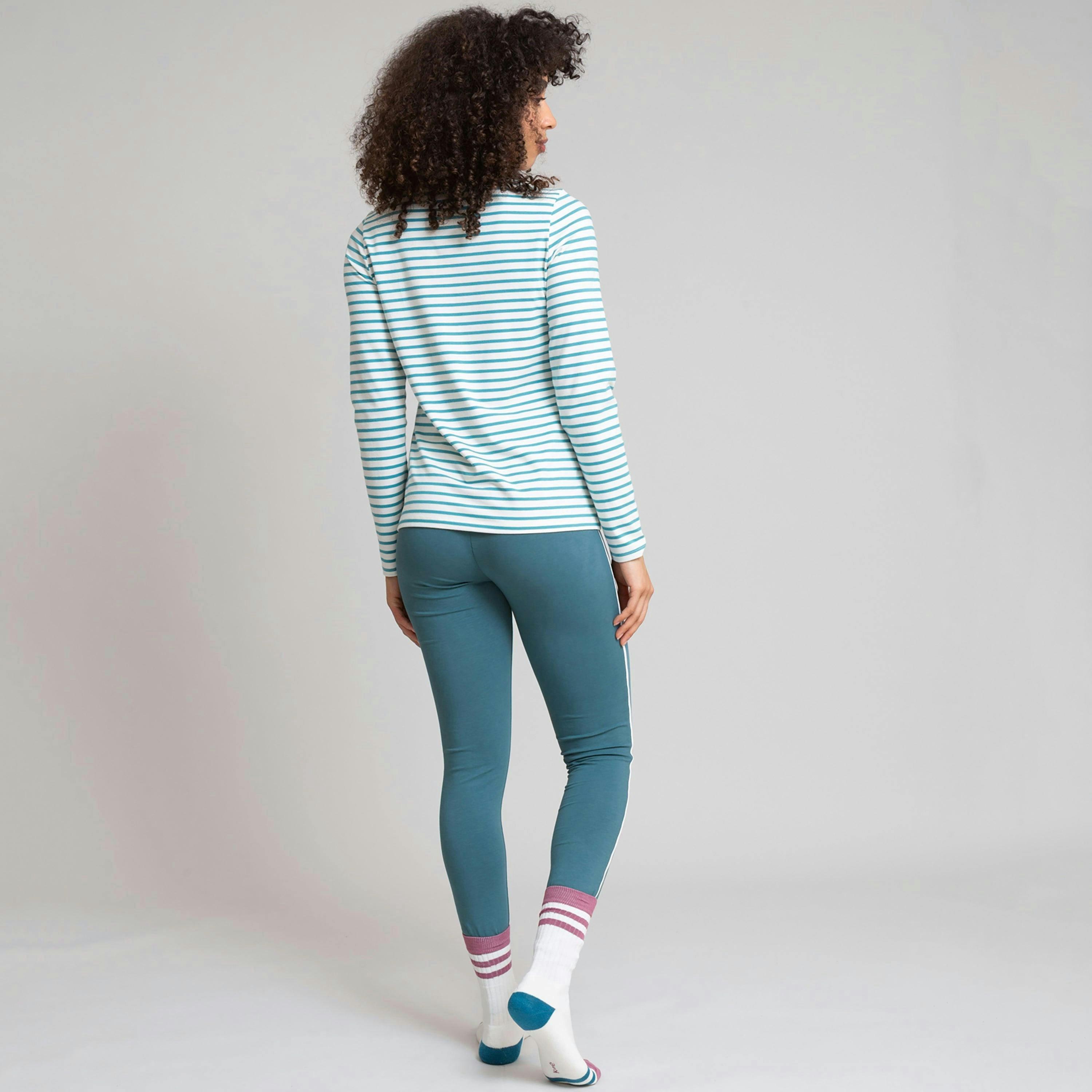 Organic Lytchett Side Stripe Leggings Steel , view 5 of 5