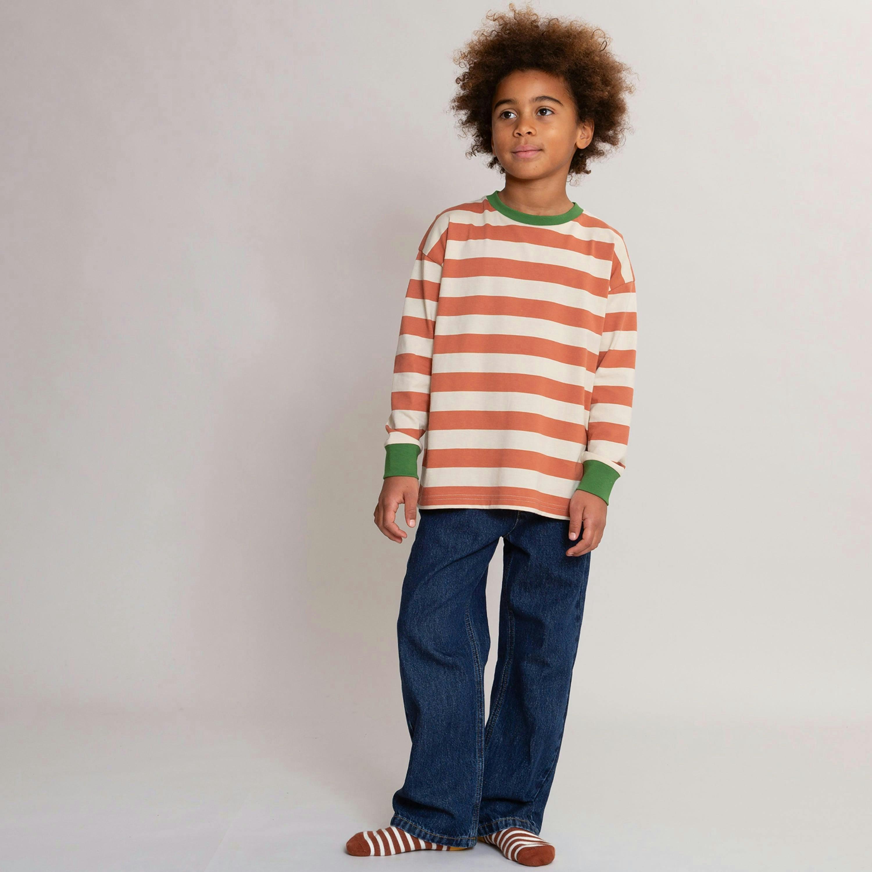 Kids Organic Stripy Top , view 3 of 5