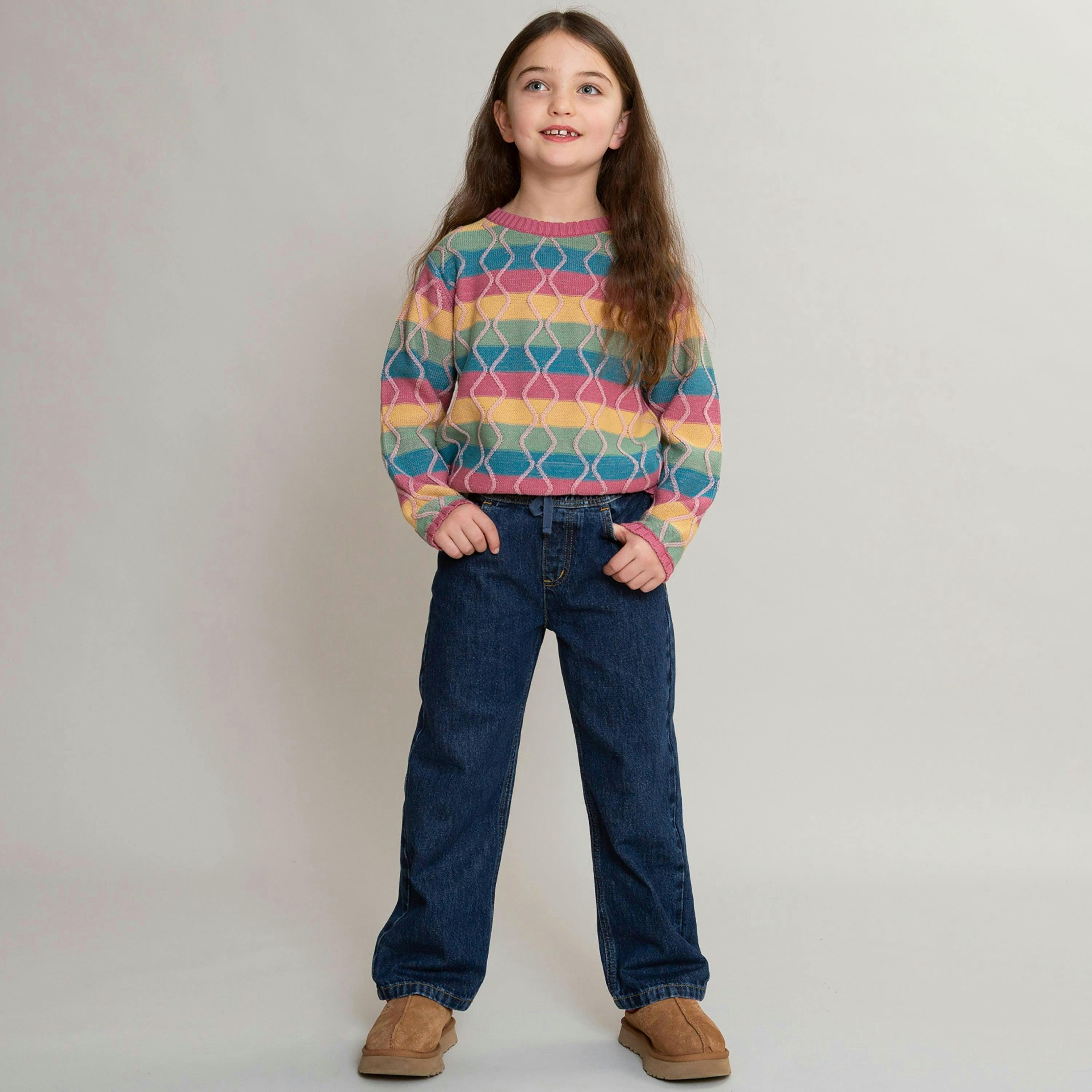 Kids Organic Relaxed Fit Denim Jeans , view 3 of 4