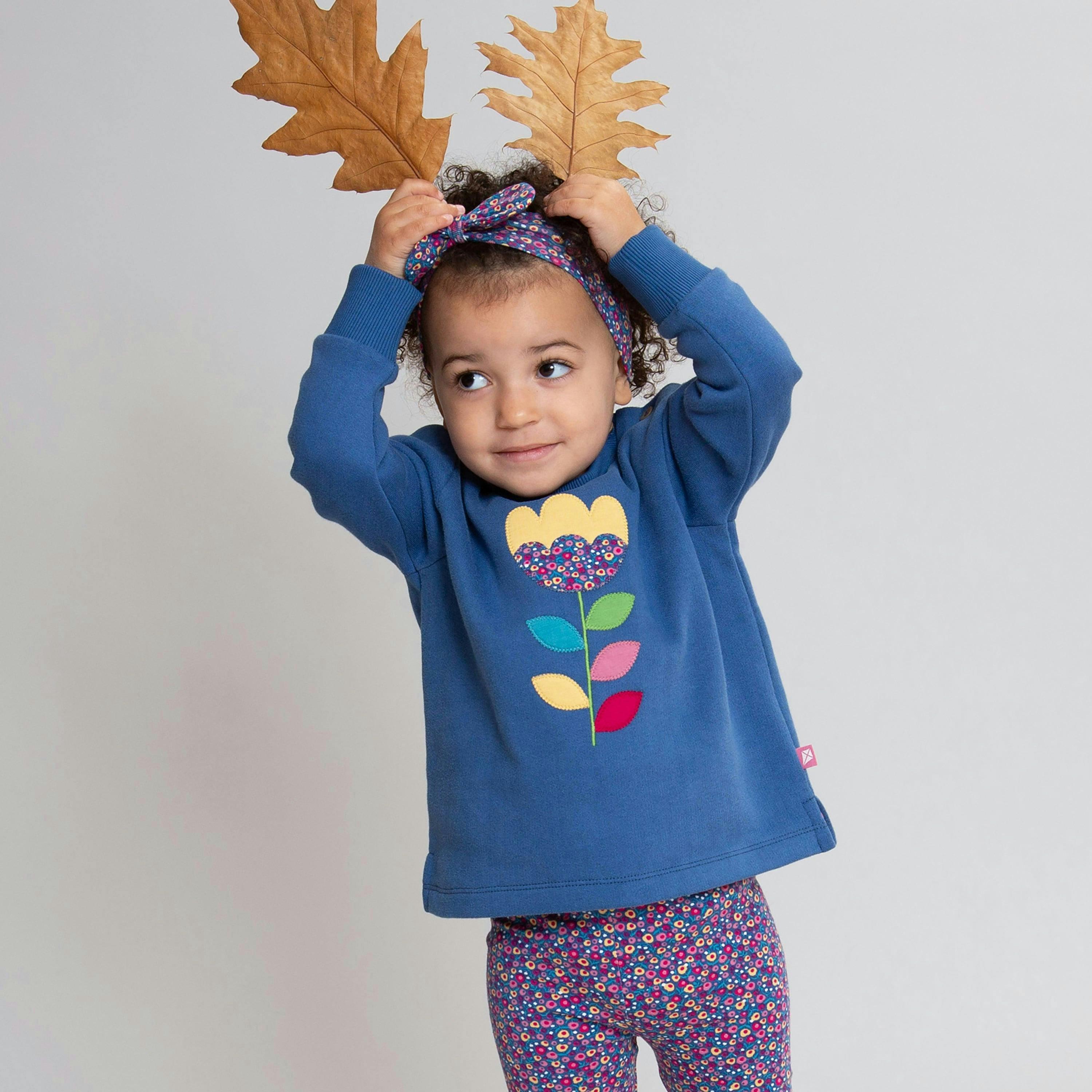 Kids Organic Folksy Bloom Sweatshirt , view 2 of 5
