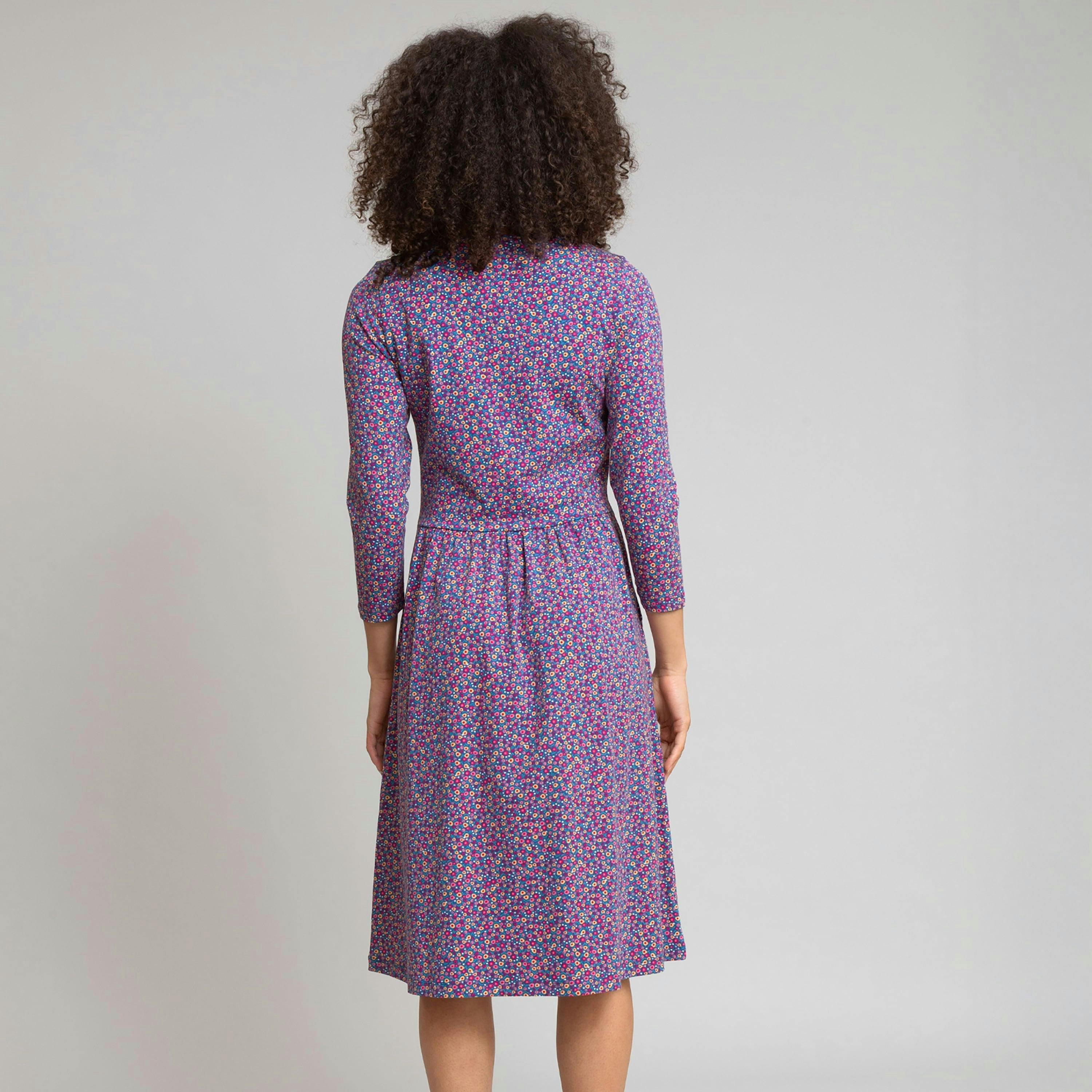 Organic Berry Ditsy Beechwood Jersey Dress , view 4 of 4