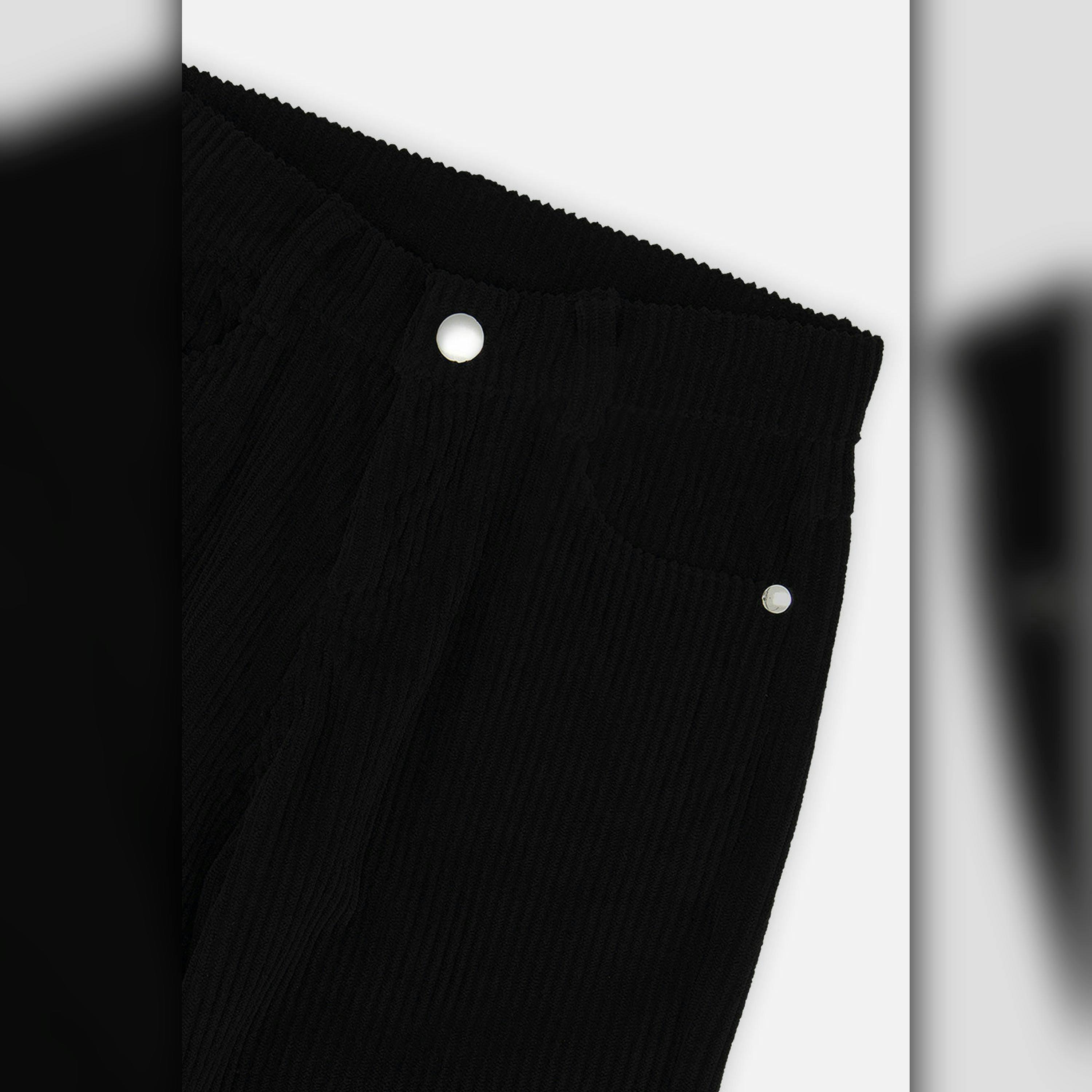 Stretch Corduroy Wide Leg Pants Black , view 2 of 2