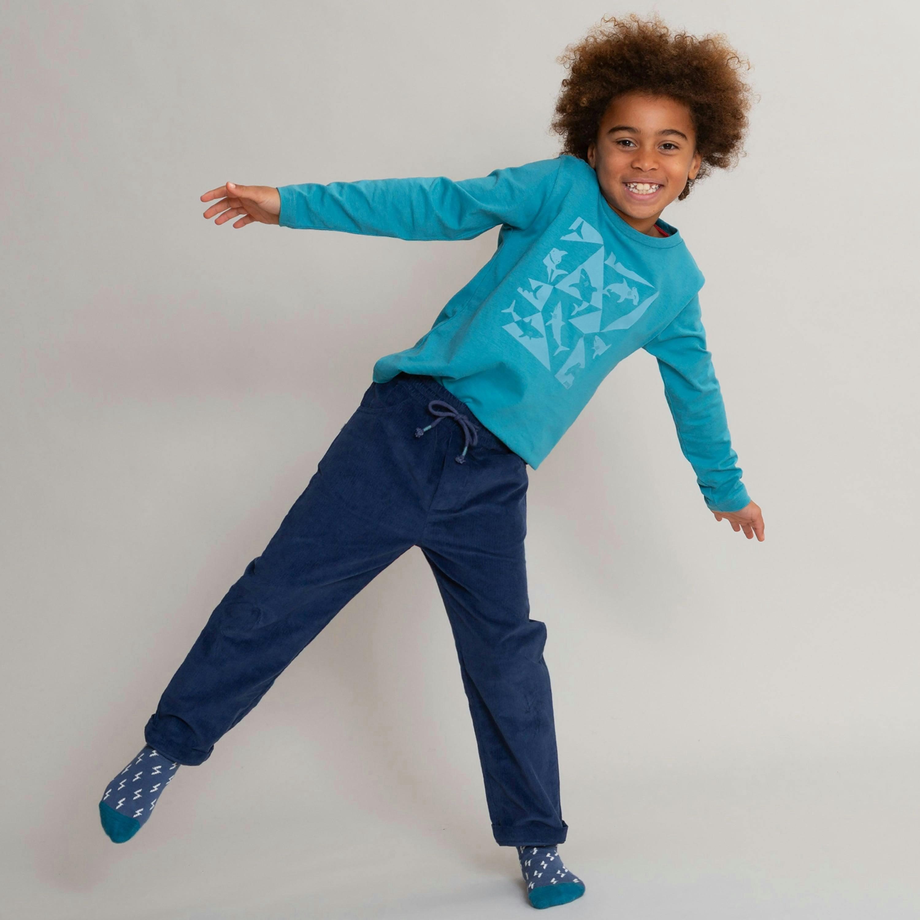 Kids Organic Geo Shark T-Shirt , view 3 of 4