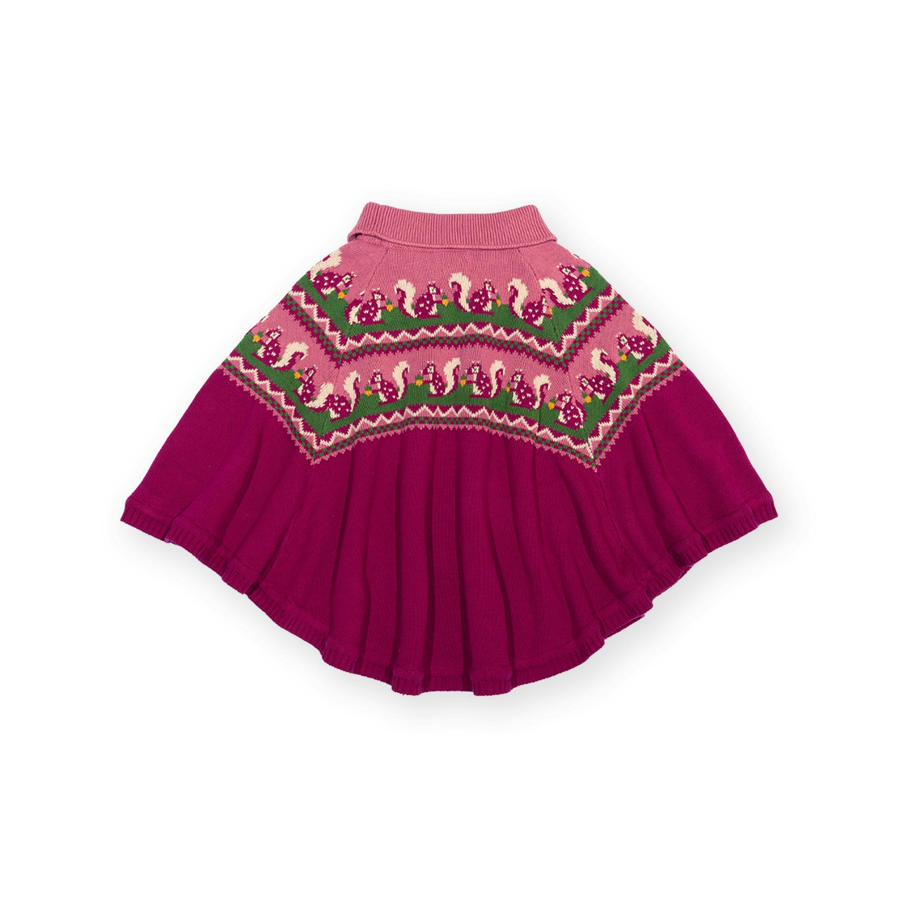 Kids Organic Lucky Squirrel Poncho , view 4 of 4