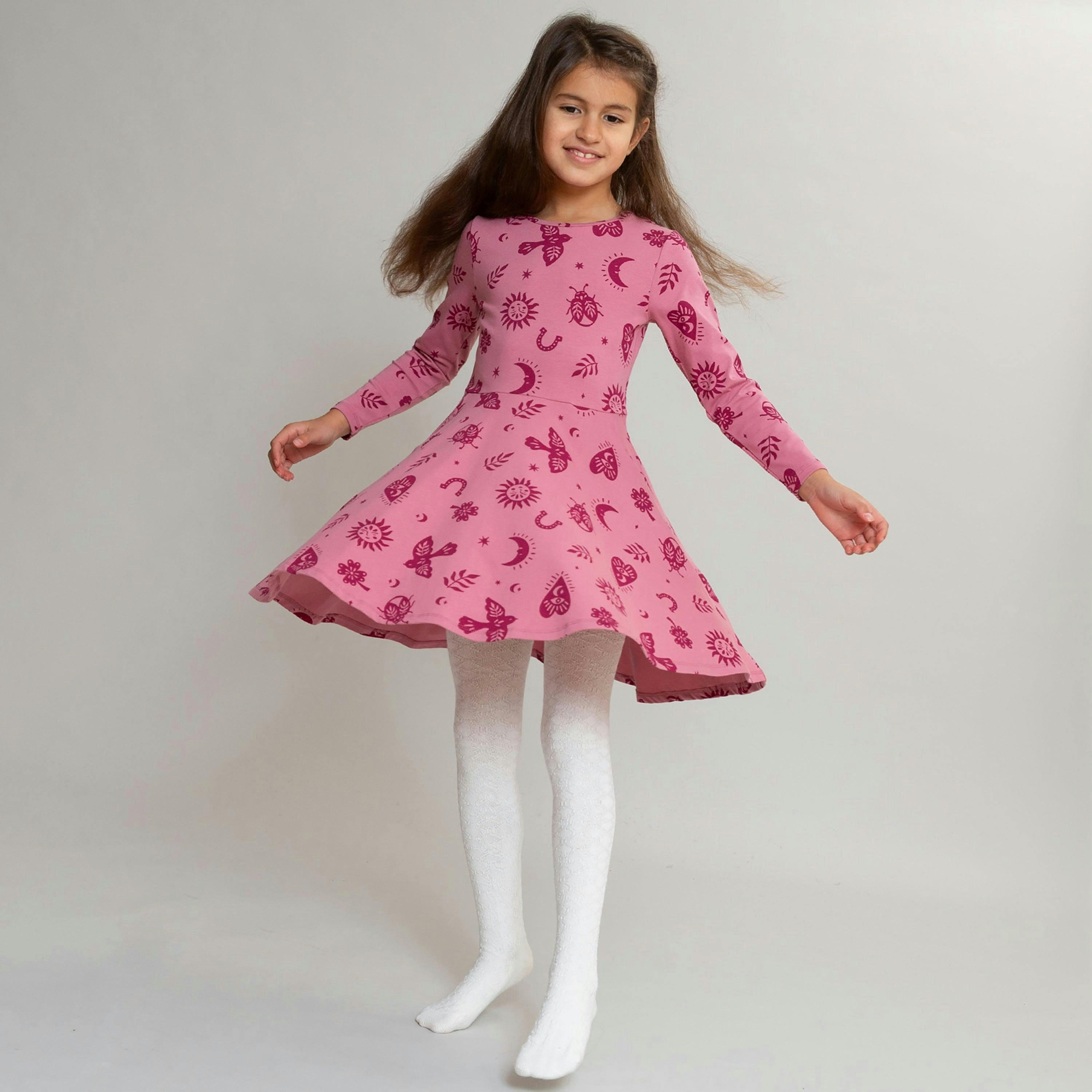 Kids Organic Fortune Skater Dress , view 2 of 4