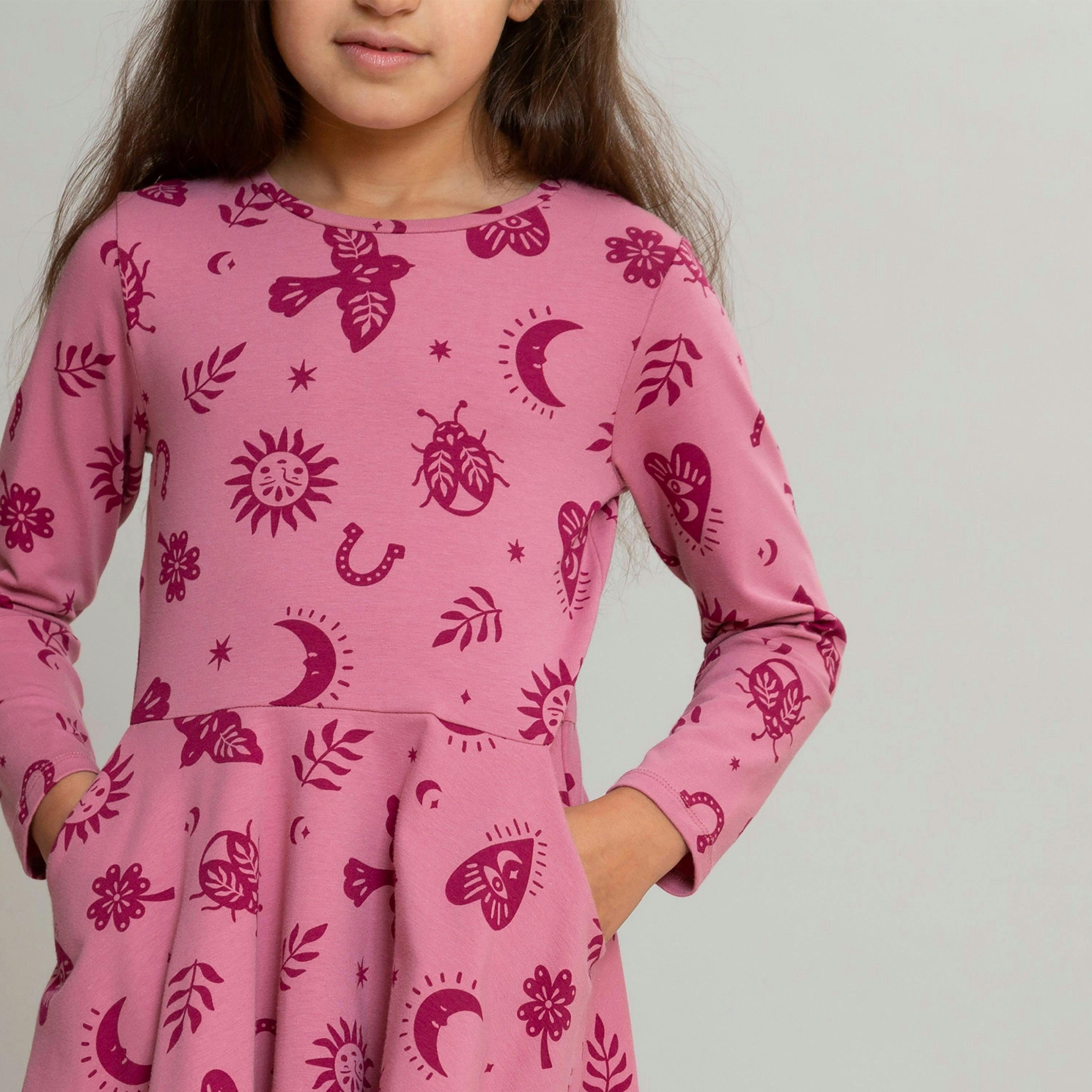 Kids Organic Fortune Skater Dress , view 3 of 4