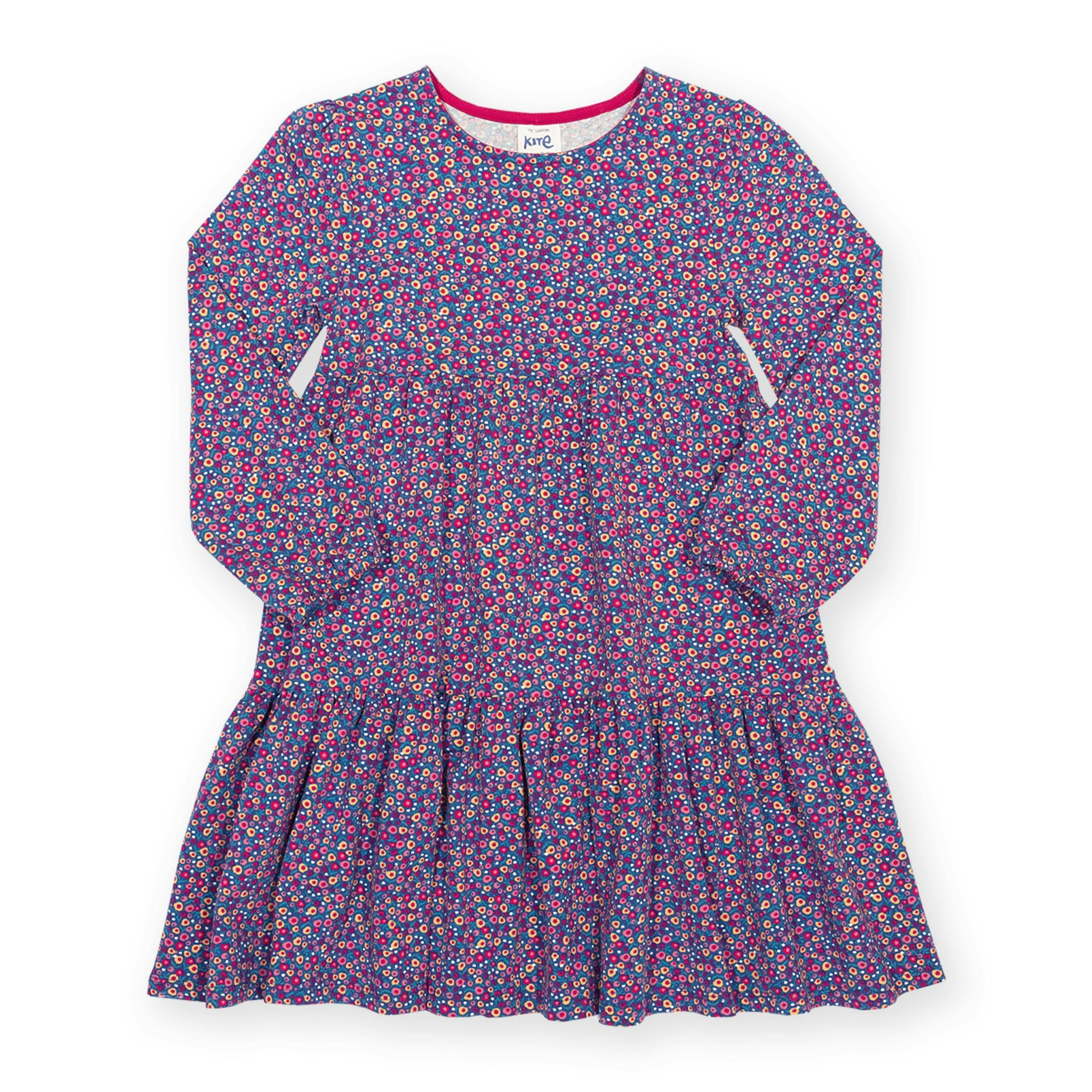Kids Organic Berry Ditsy Dress , view 4 of 5