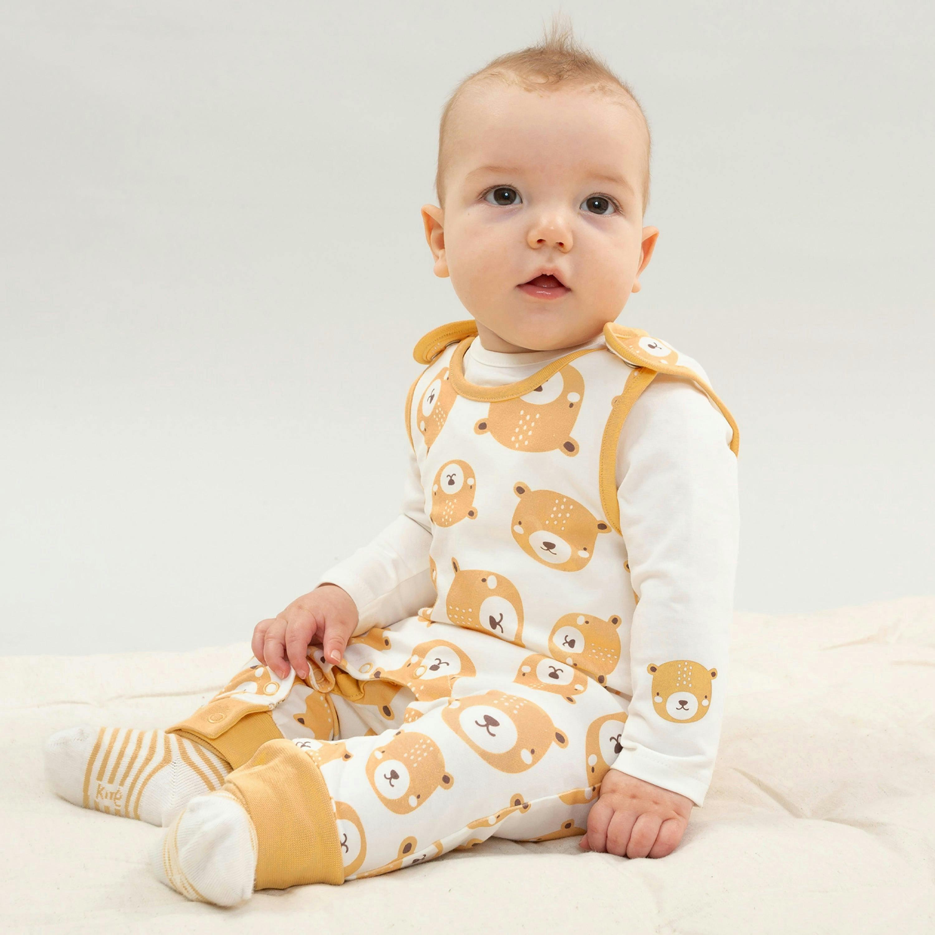 Baby Organic Teddy Dungaree Set , view 2 of 4