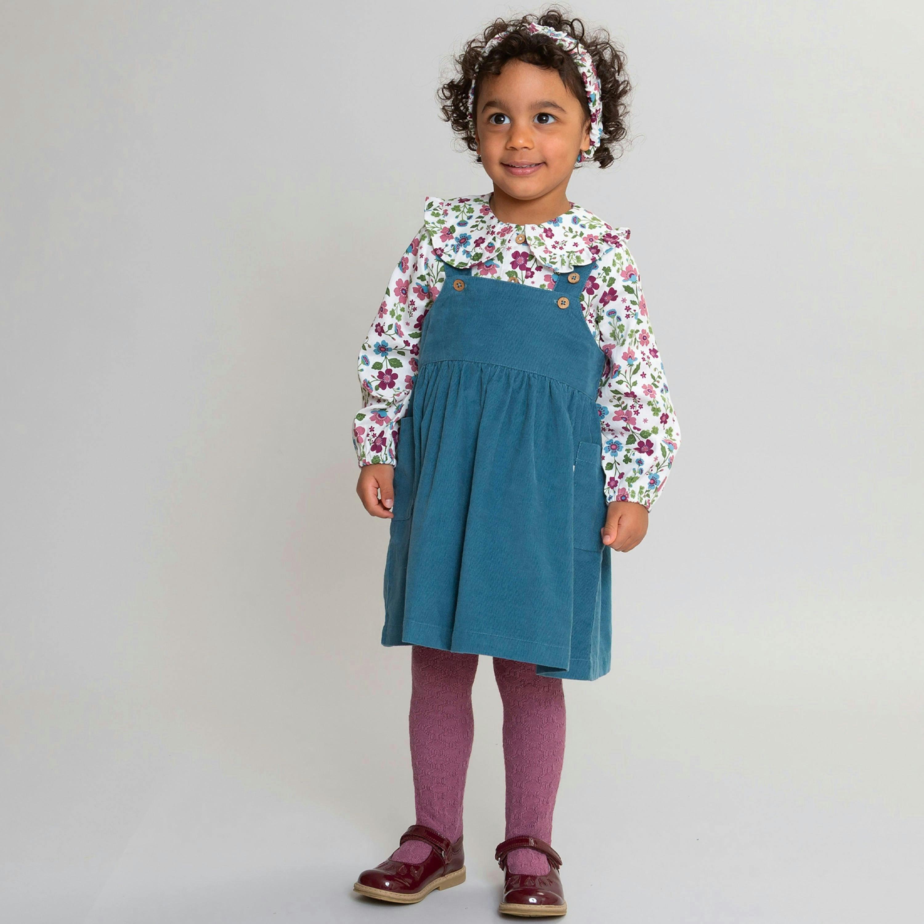 Kids Organic Patch Pocket Pinafore , view 2 of 5
