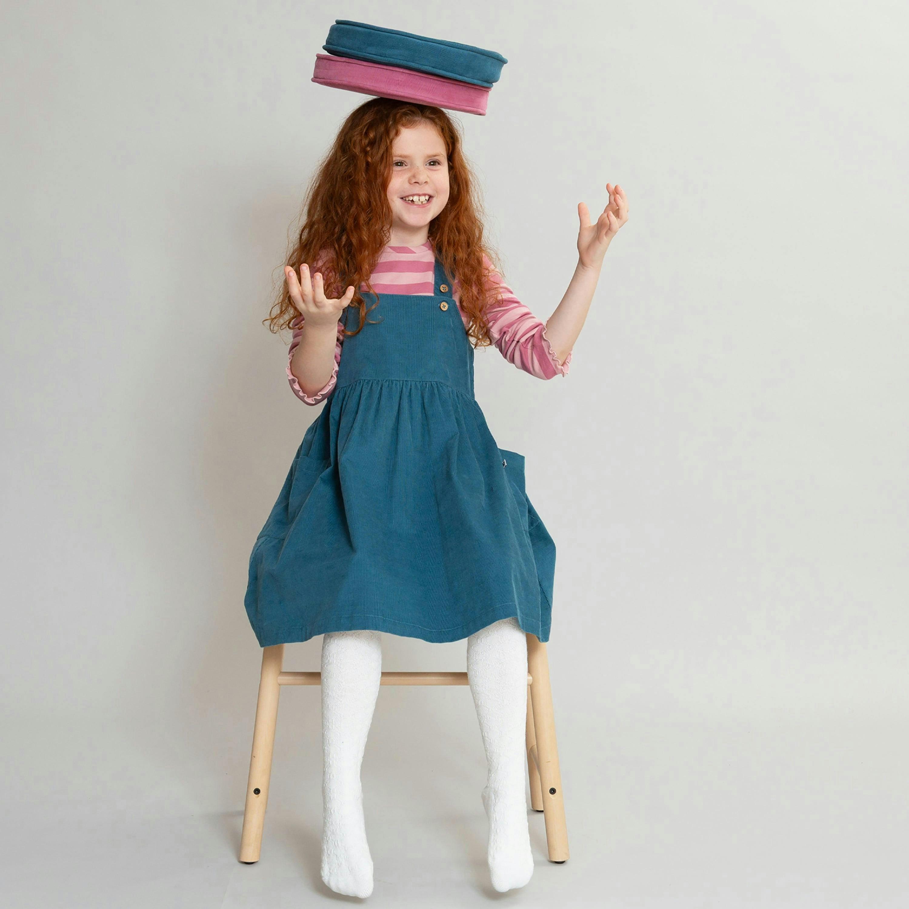 Kids Organic Patch Pocket Pinafore , view 4 of 5