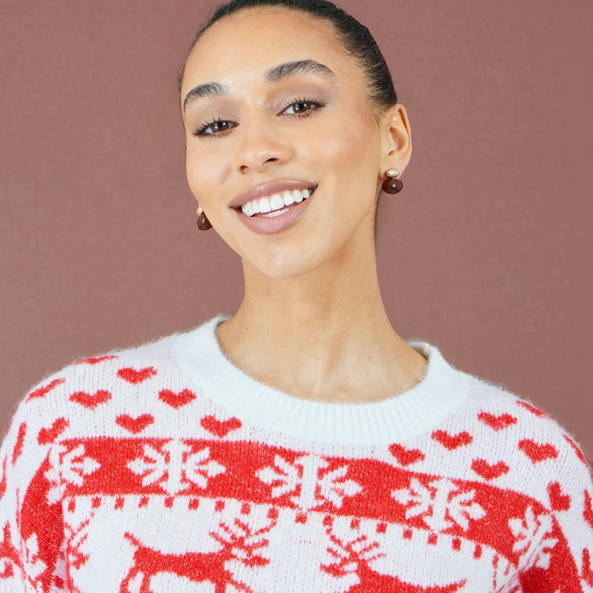 Yumi Red Heart Fairisle Christmas Jumper , view 4 of 4