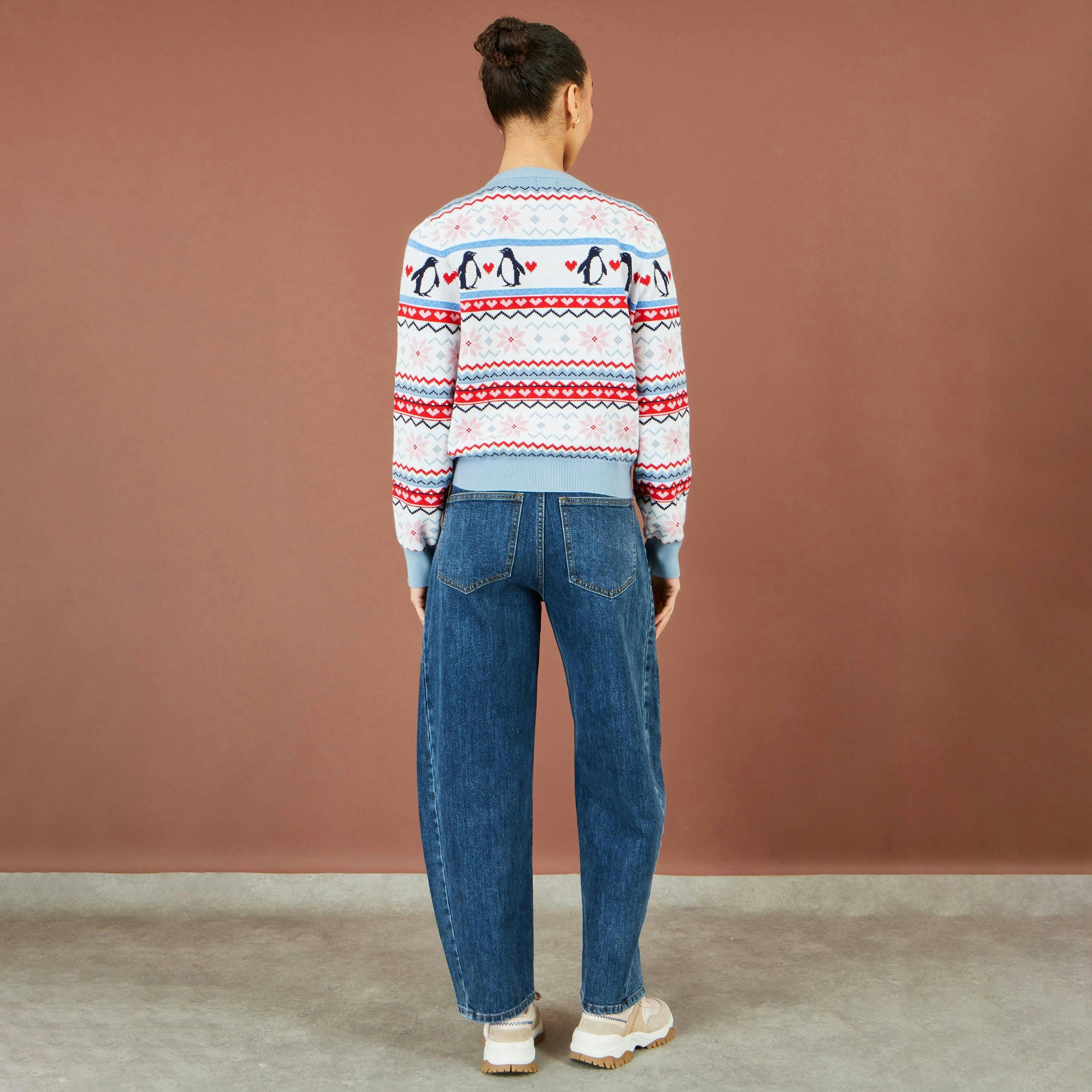 Yumi Red Penguin Fairisle Cardigan , view 6 of 6