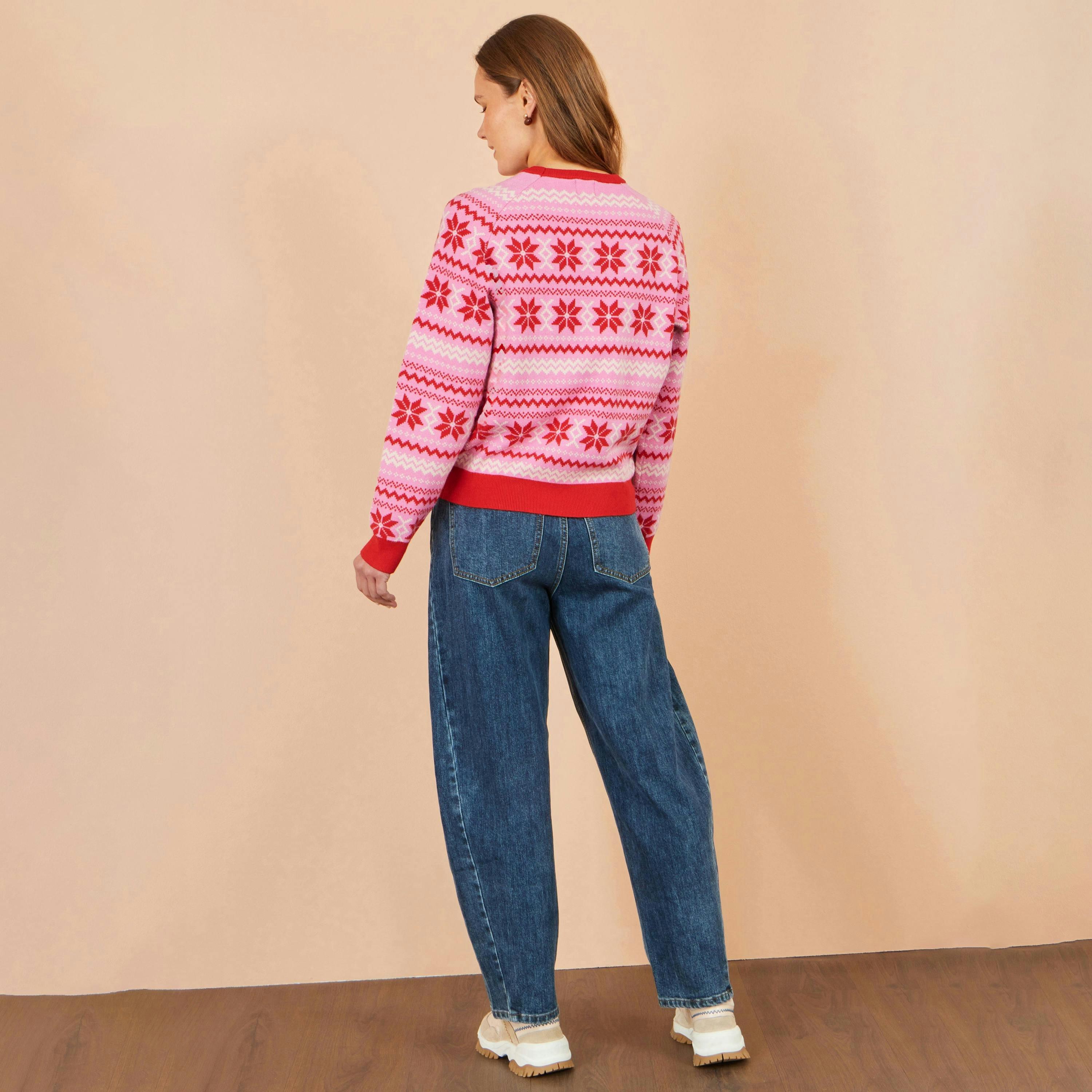 Yumi Red Apres Intarsia Jumper , view 3 of 5