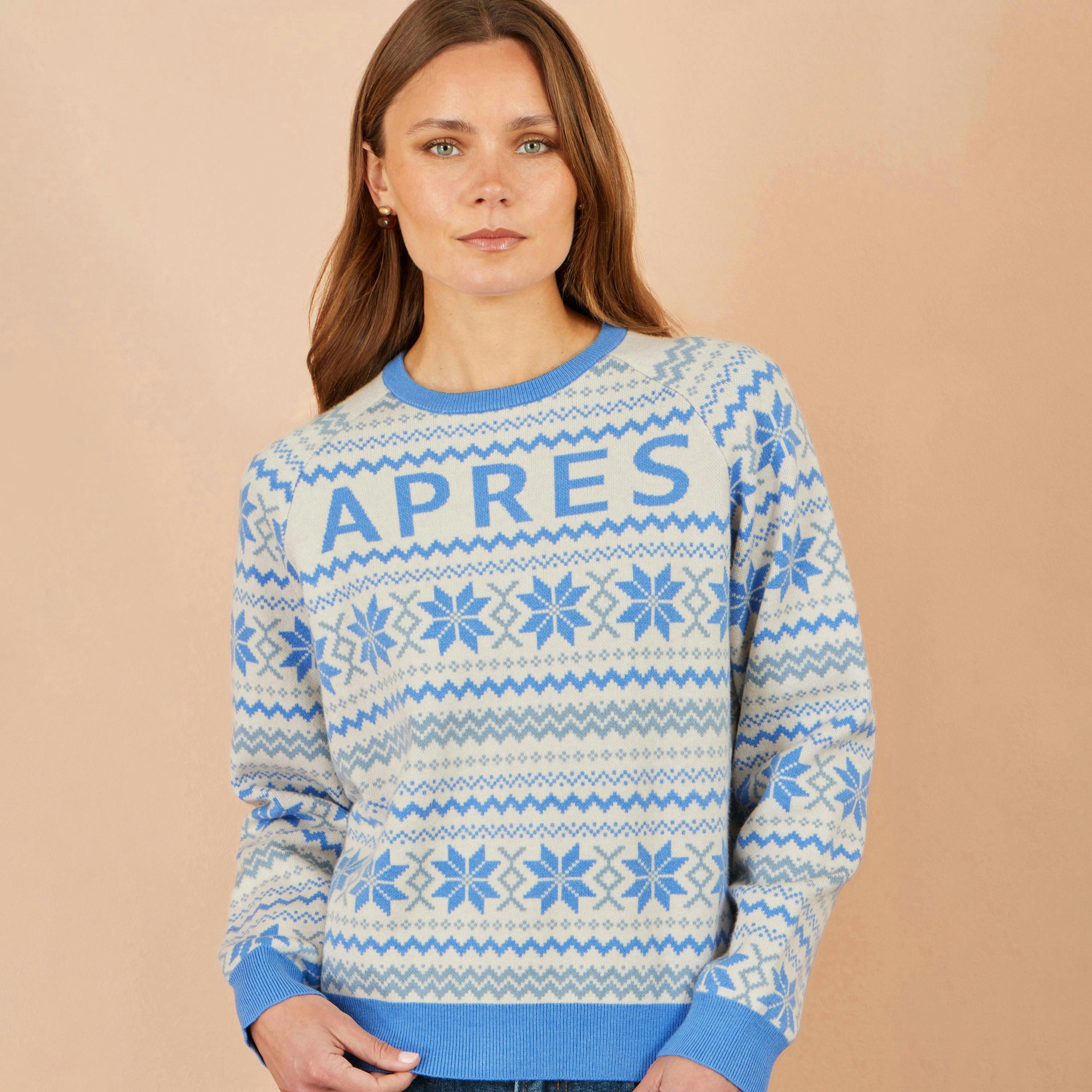 Yumi Blue Apres Intarsia Jumper , view 3 of 5