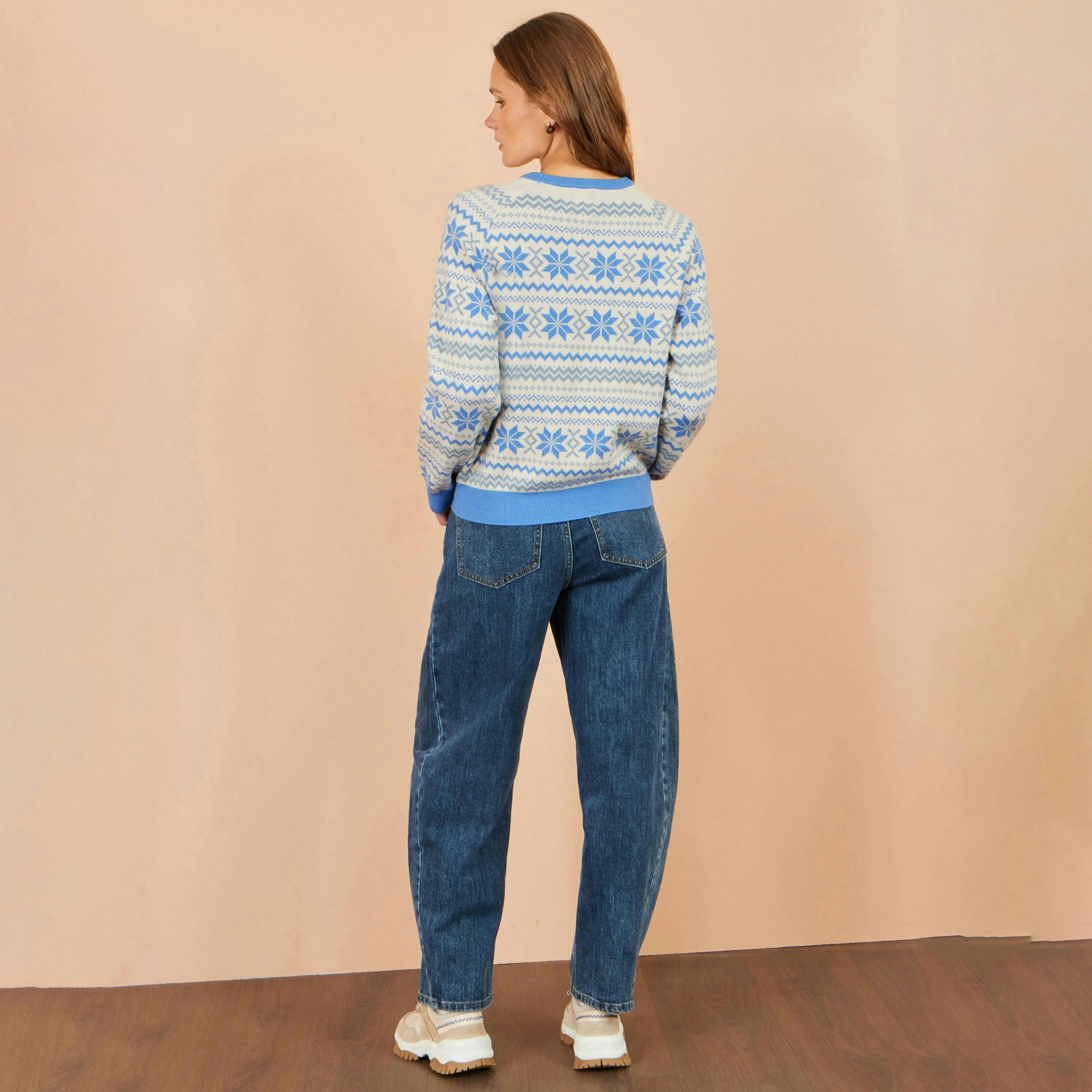 Yumi Blue Apres Intarsia Jumper , view 4 of 5