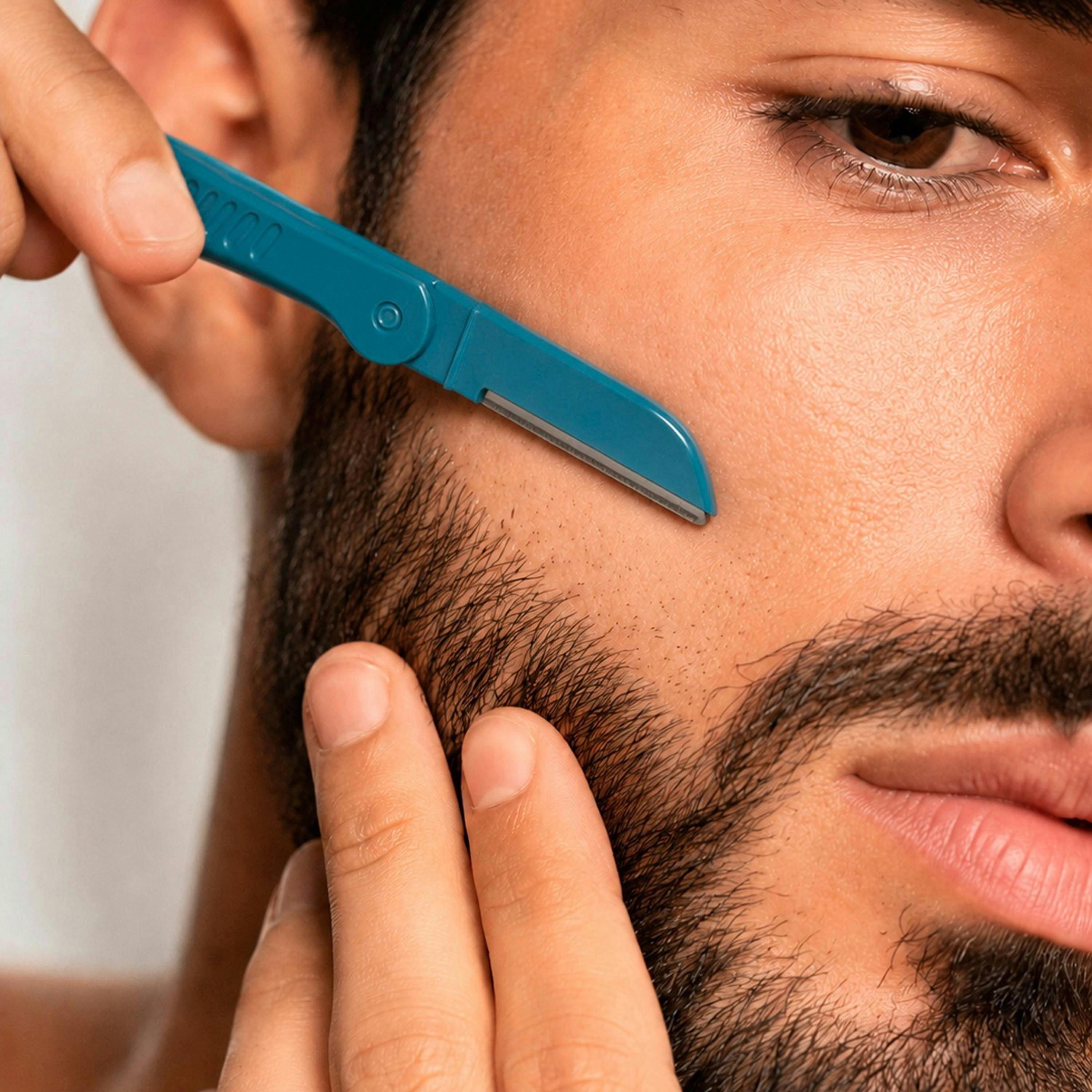 Hollywood Browzer Mens Precision Blade Razor Dermaplaner Duo - Blue & Grey Duo , view 5 of 6