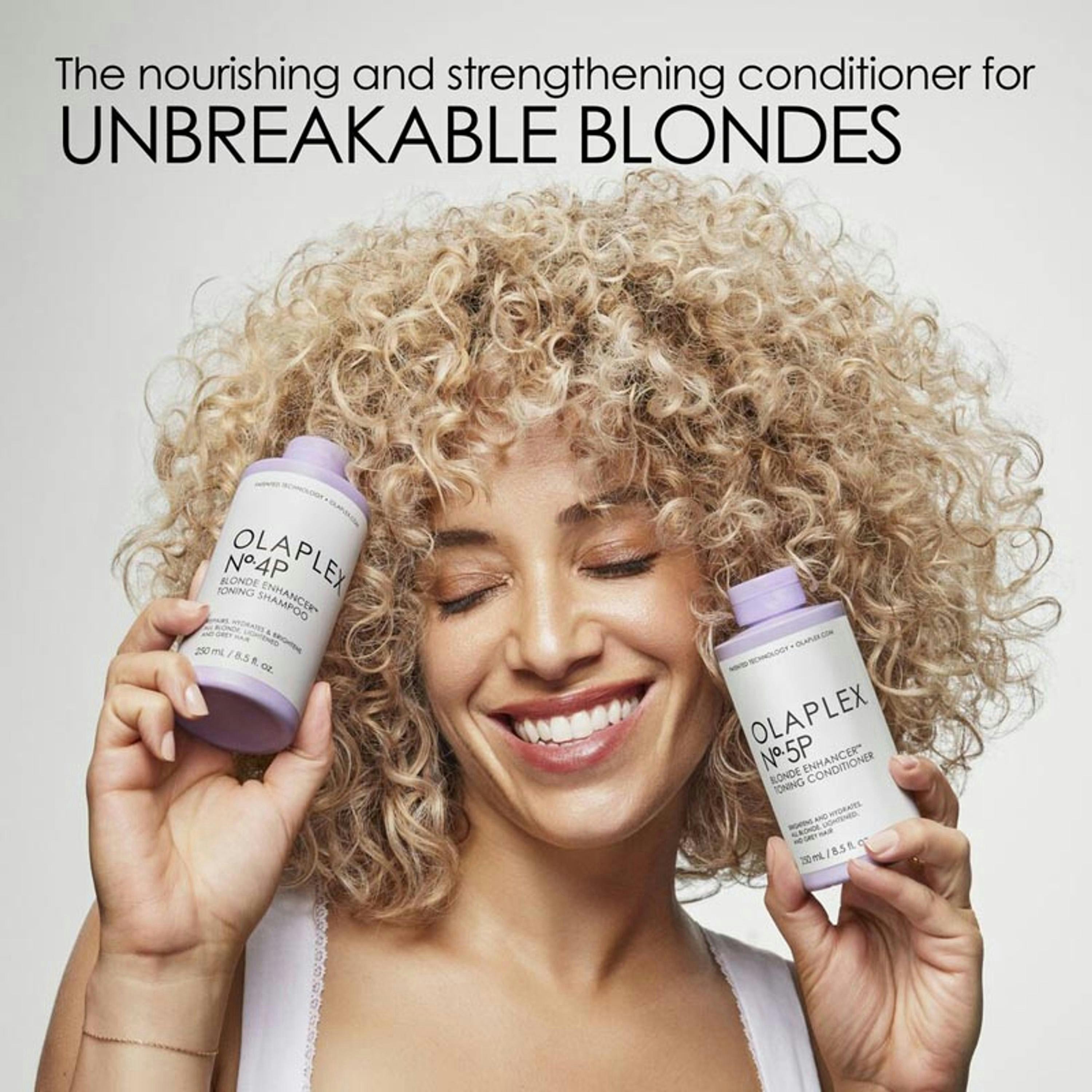 Olaplex No.4P Blonde Enhancer Shampoo and No.5P Conditioner Duo 250 ml Duo , view 2 of 6