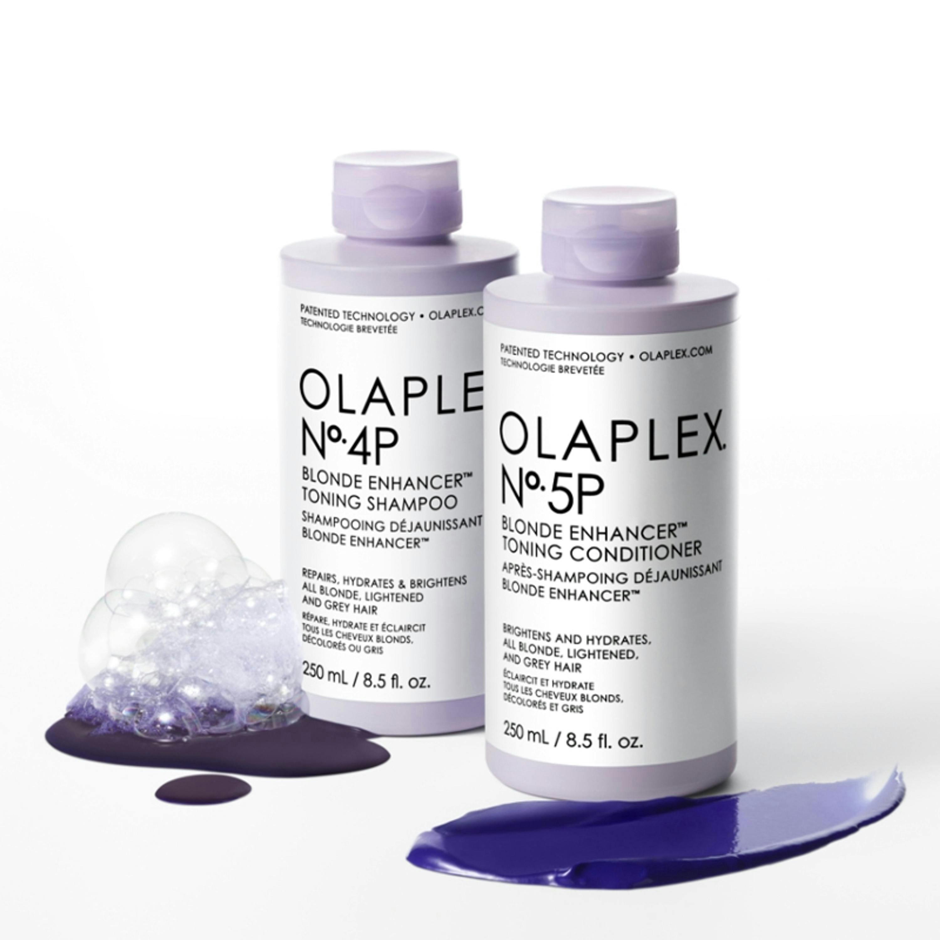 Olaplex No.4P Blonde Enhancer Shampoo and No.5P Conditioner Duo 250 ml Duo , view 4 of 6