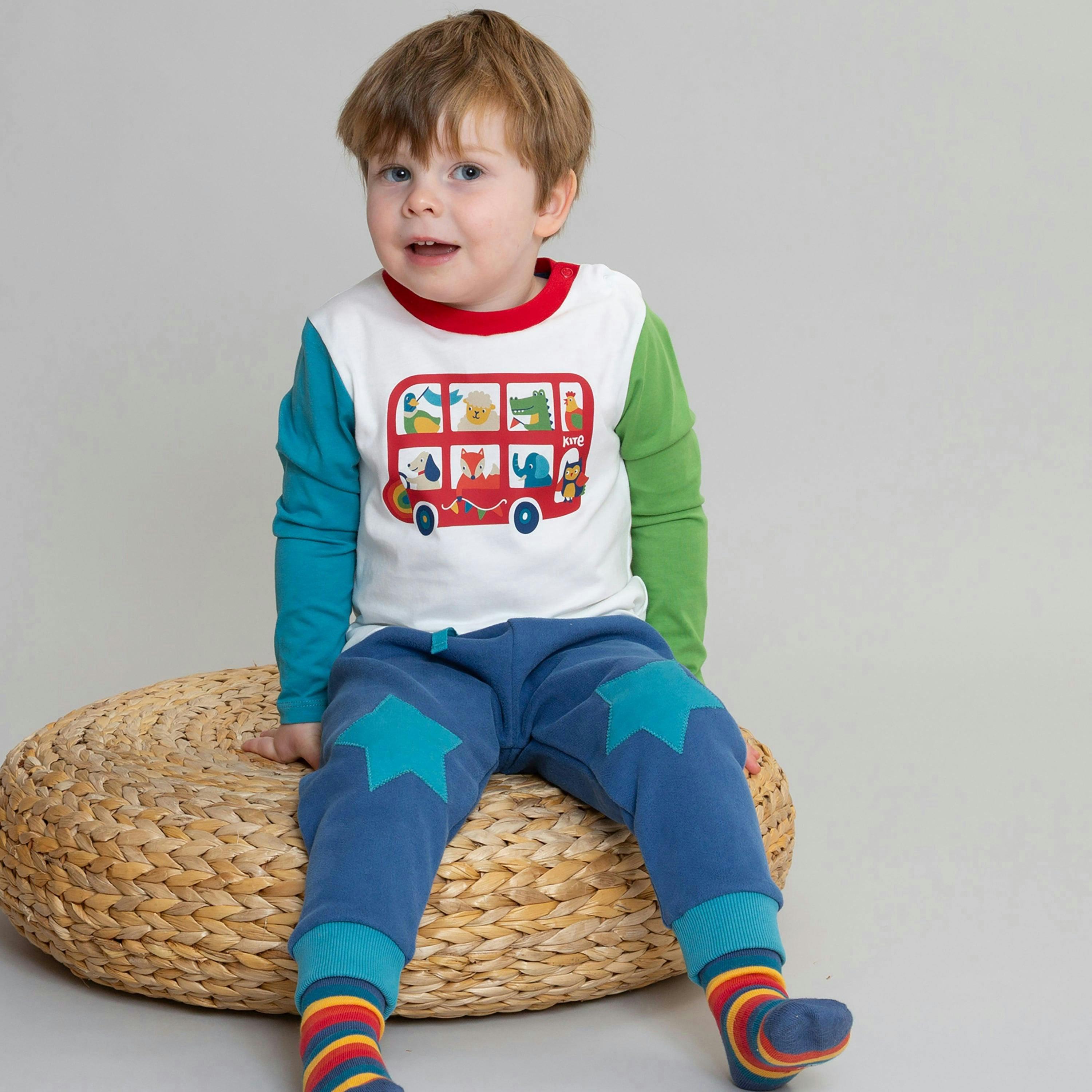 Kids Organic Star Patch Joggers Navy , view 3 of 4