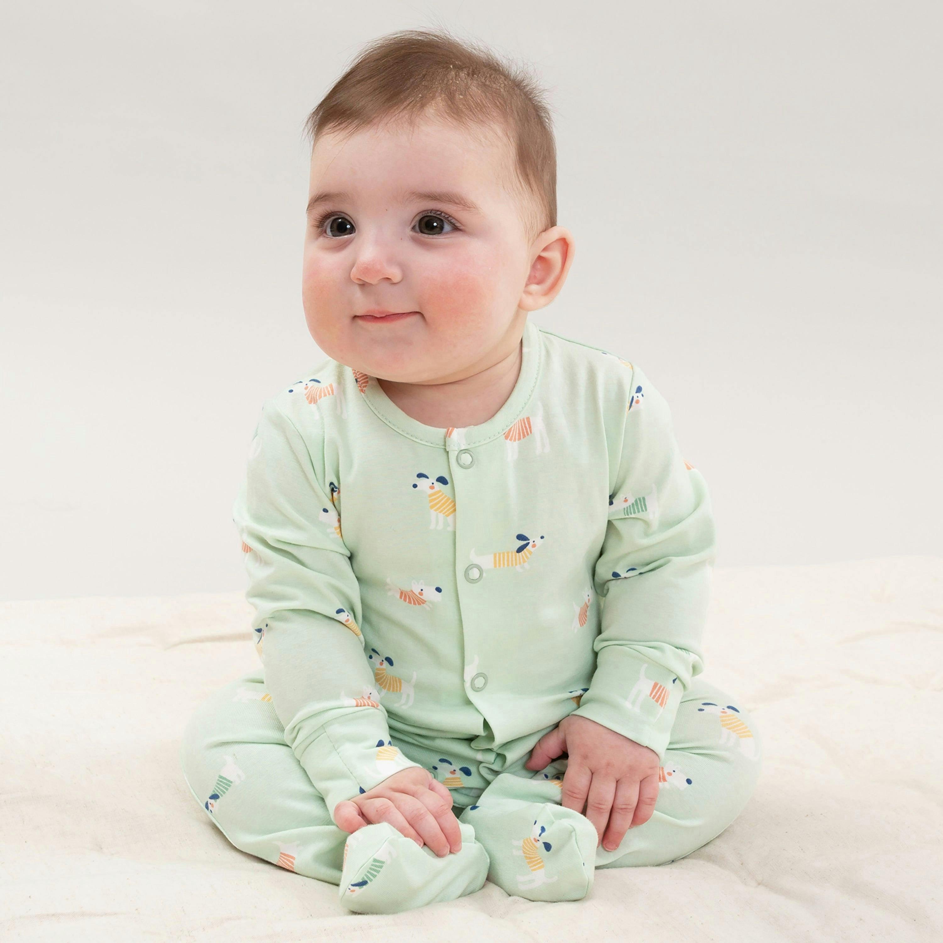 Baby Organic Lucky Pups Sleepsuit , view 2 of 3