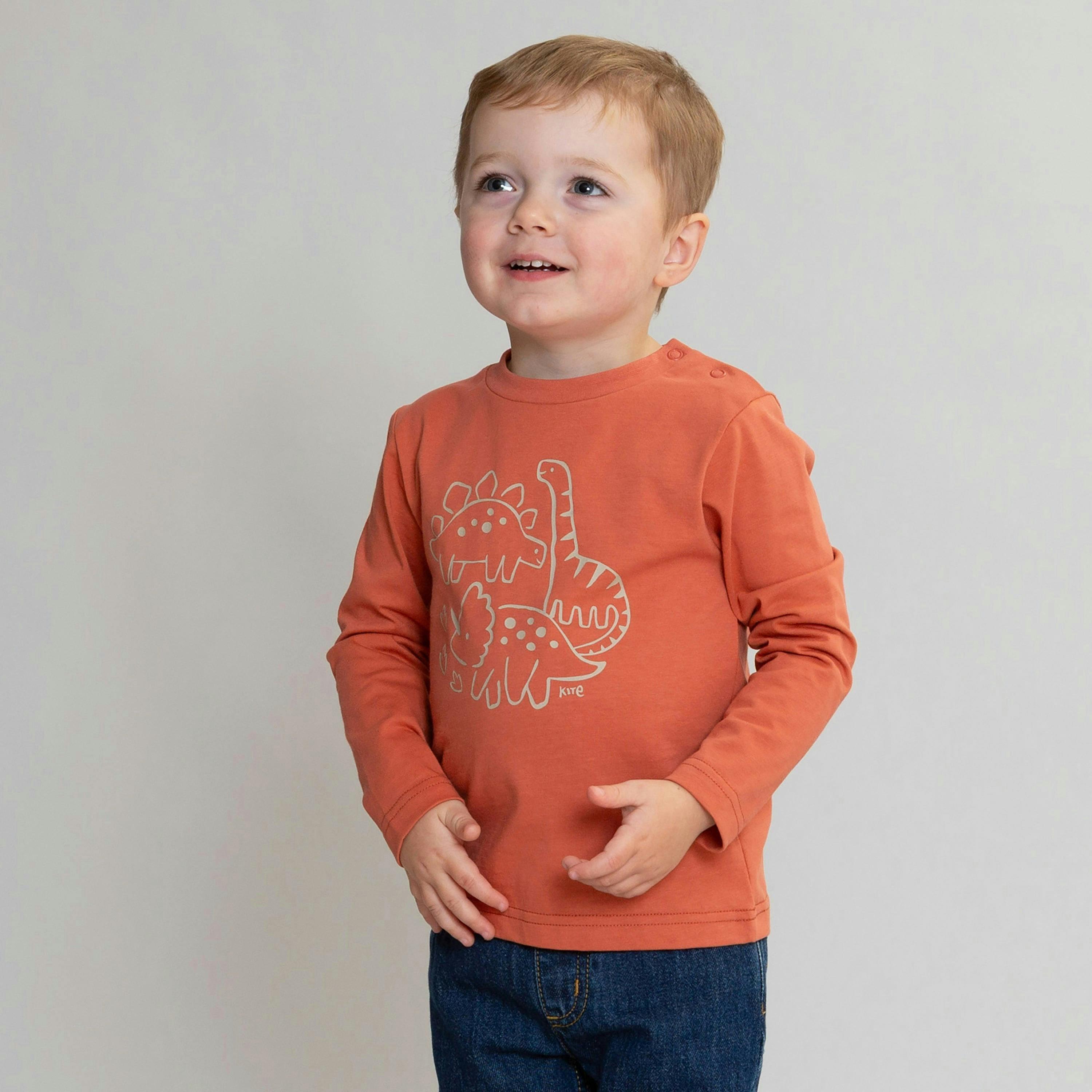 Kids Organic Doodle Dino T-Shirt , view 2 of 4