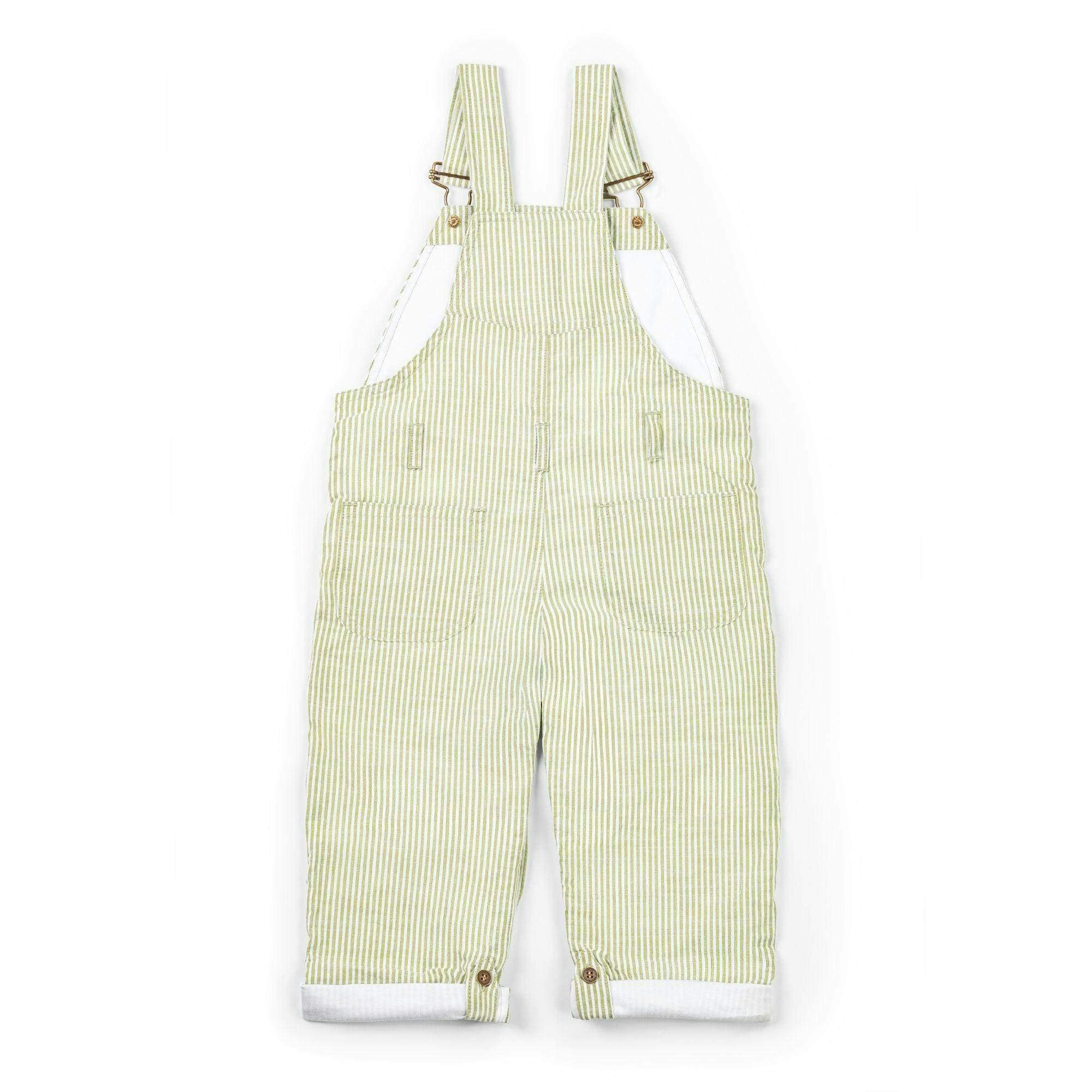 Olive Seersucker Dungarees , view 2 of 6