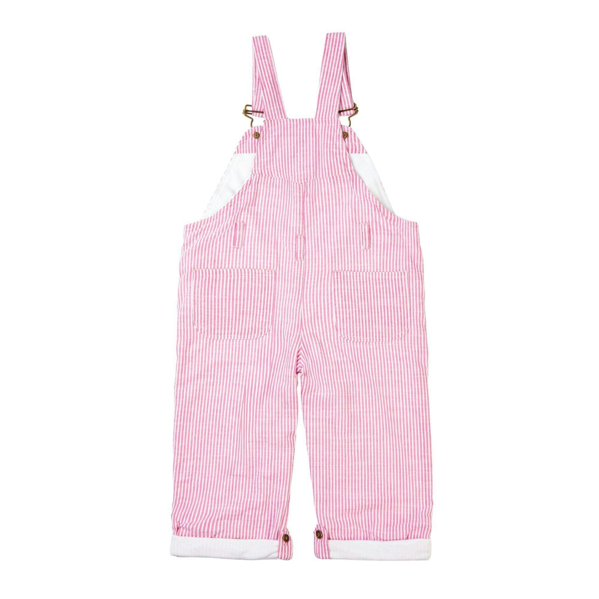 Fuchsia Seersucker Dungarees , view 2 of 6